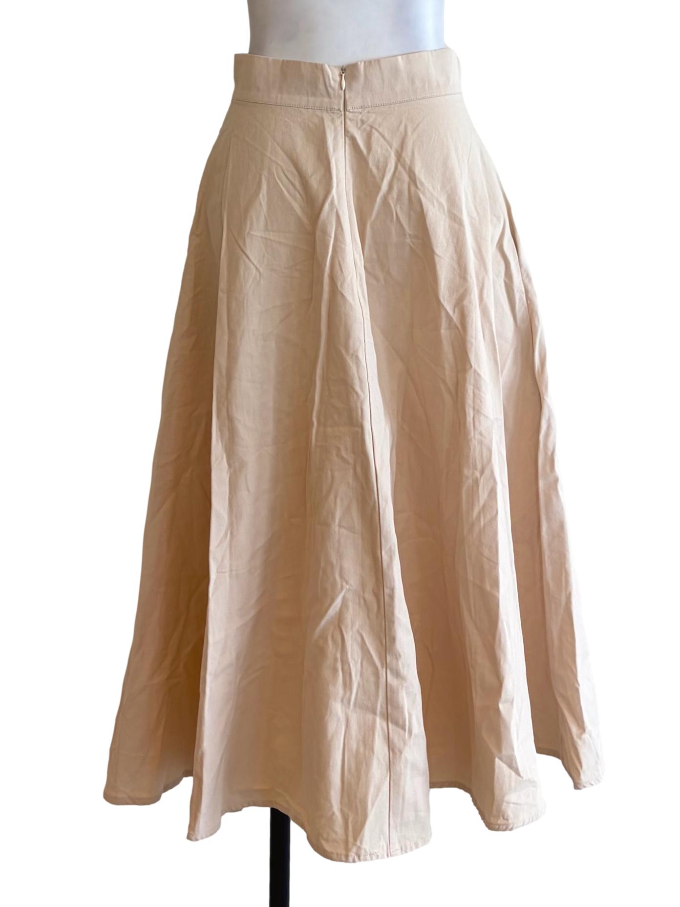 Cream Beige A-Line Skirt TTR