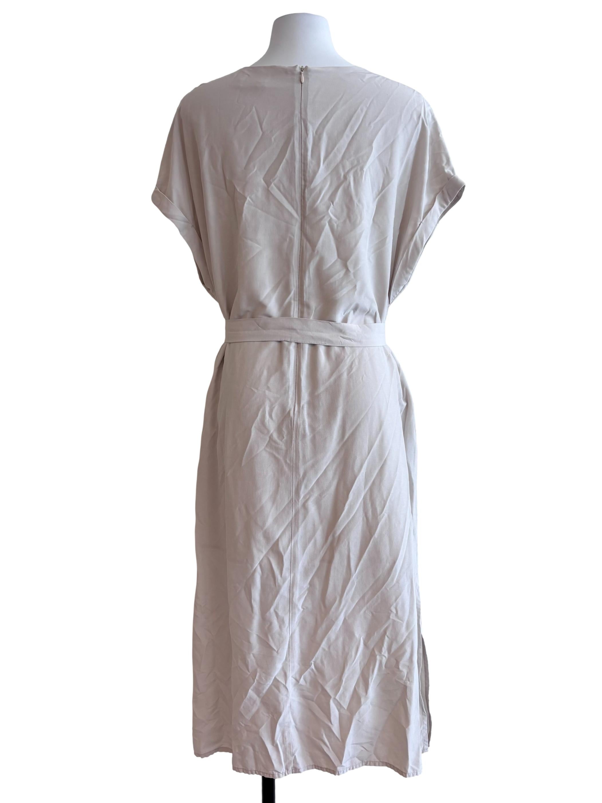 Light Beige Button Front Dress