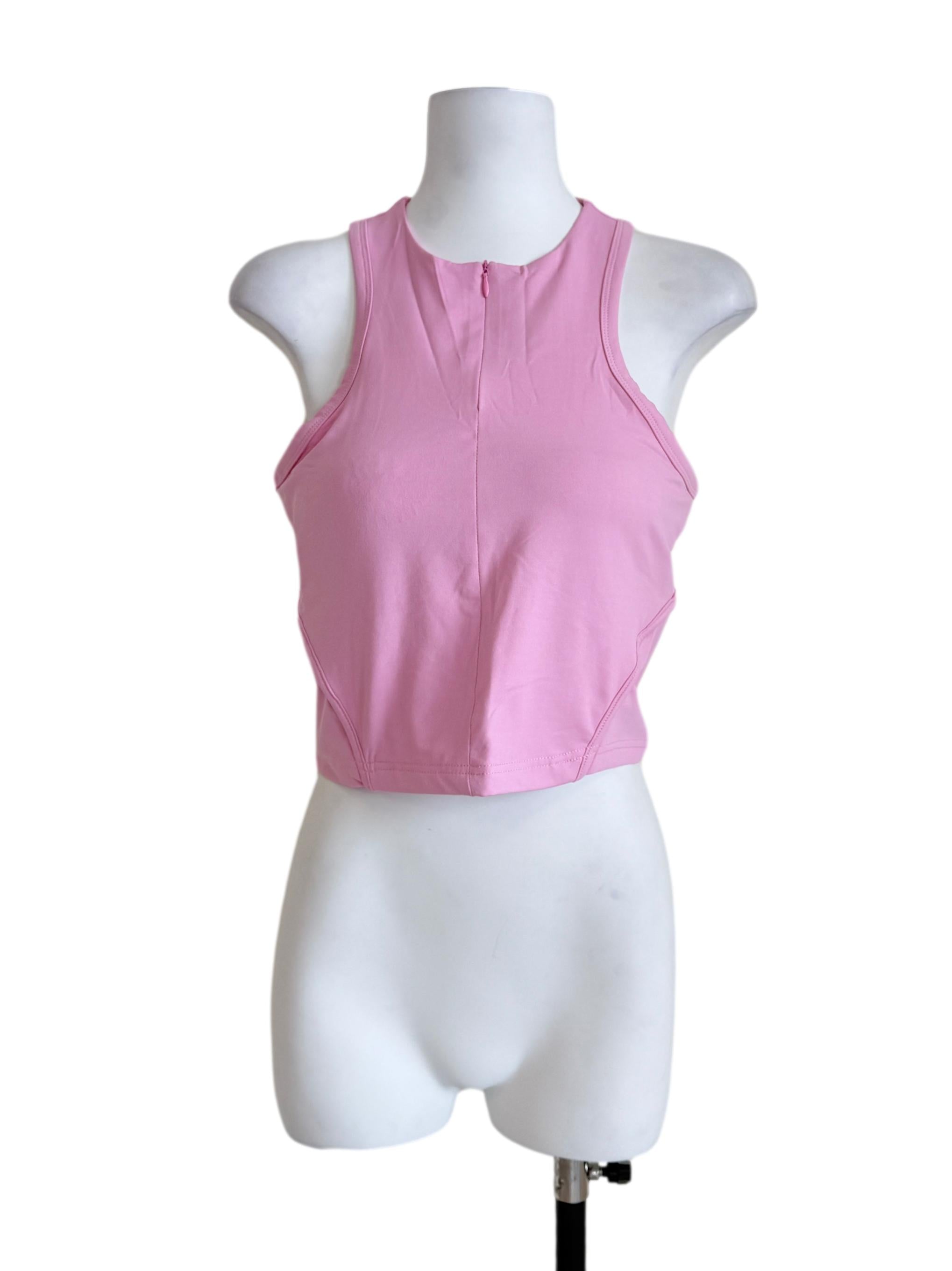 Pink Eris Zip Front Padded Top TTR