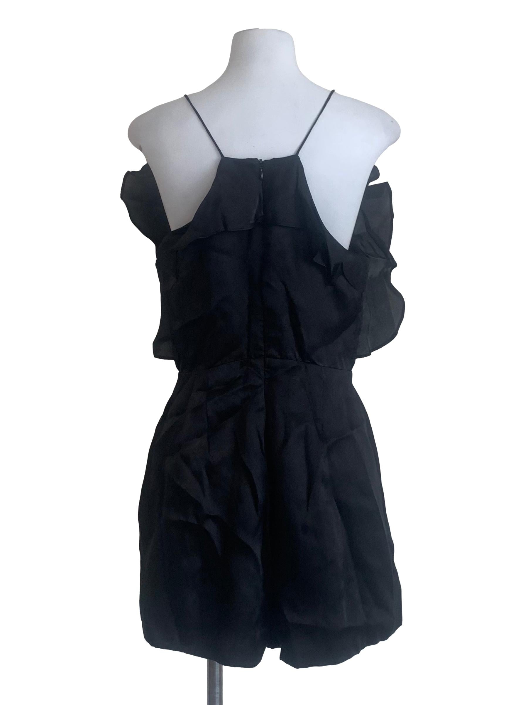 Oil Black Scoop Neck Romper