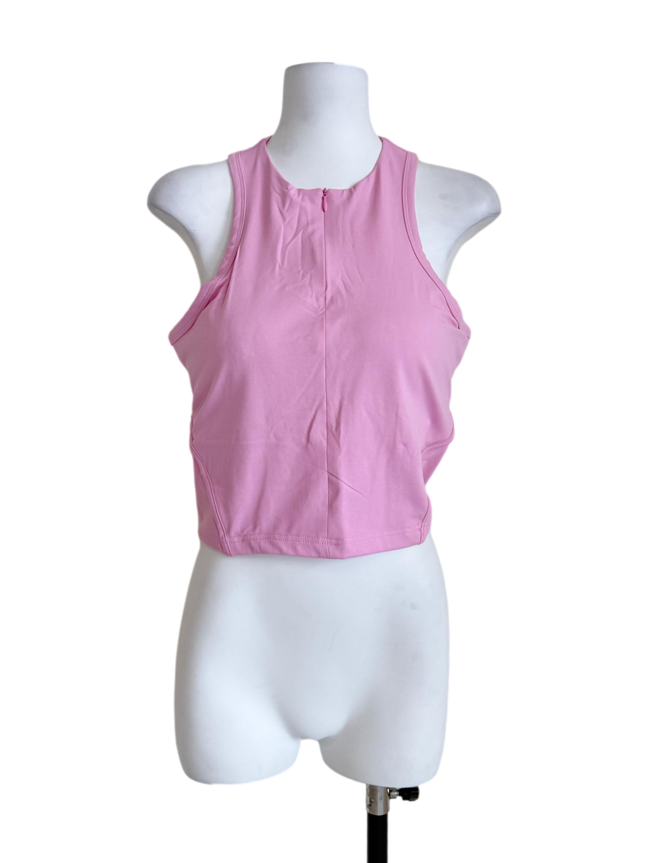 Pink Eris Zip Front Padded Top TTR