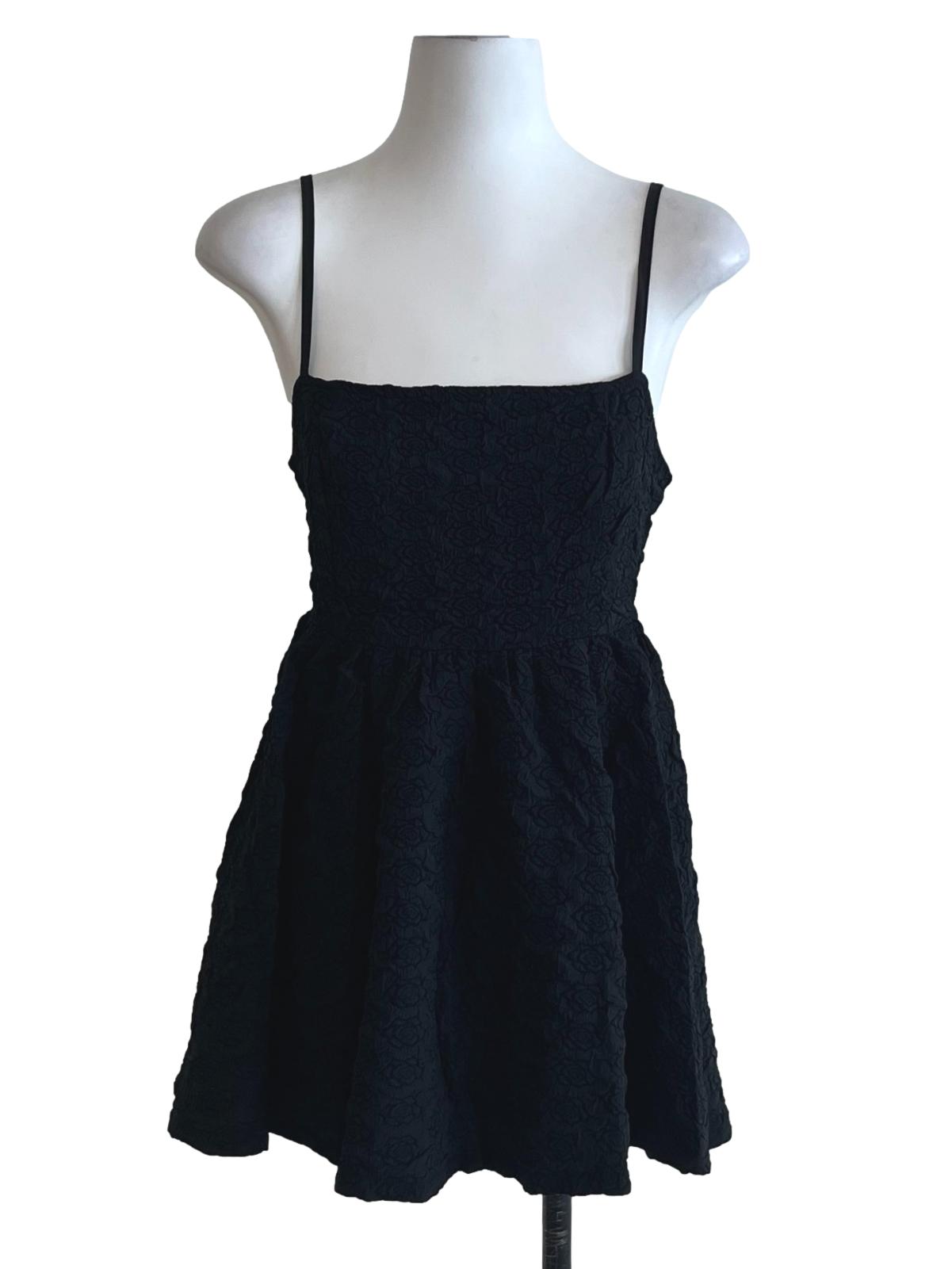 Black Floral A-Line Dress