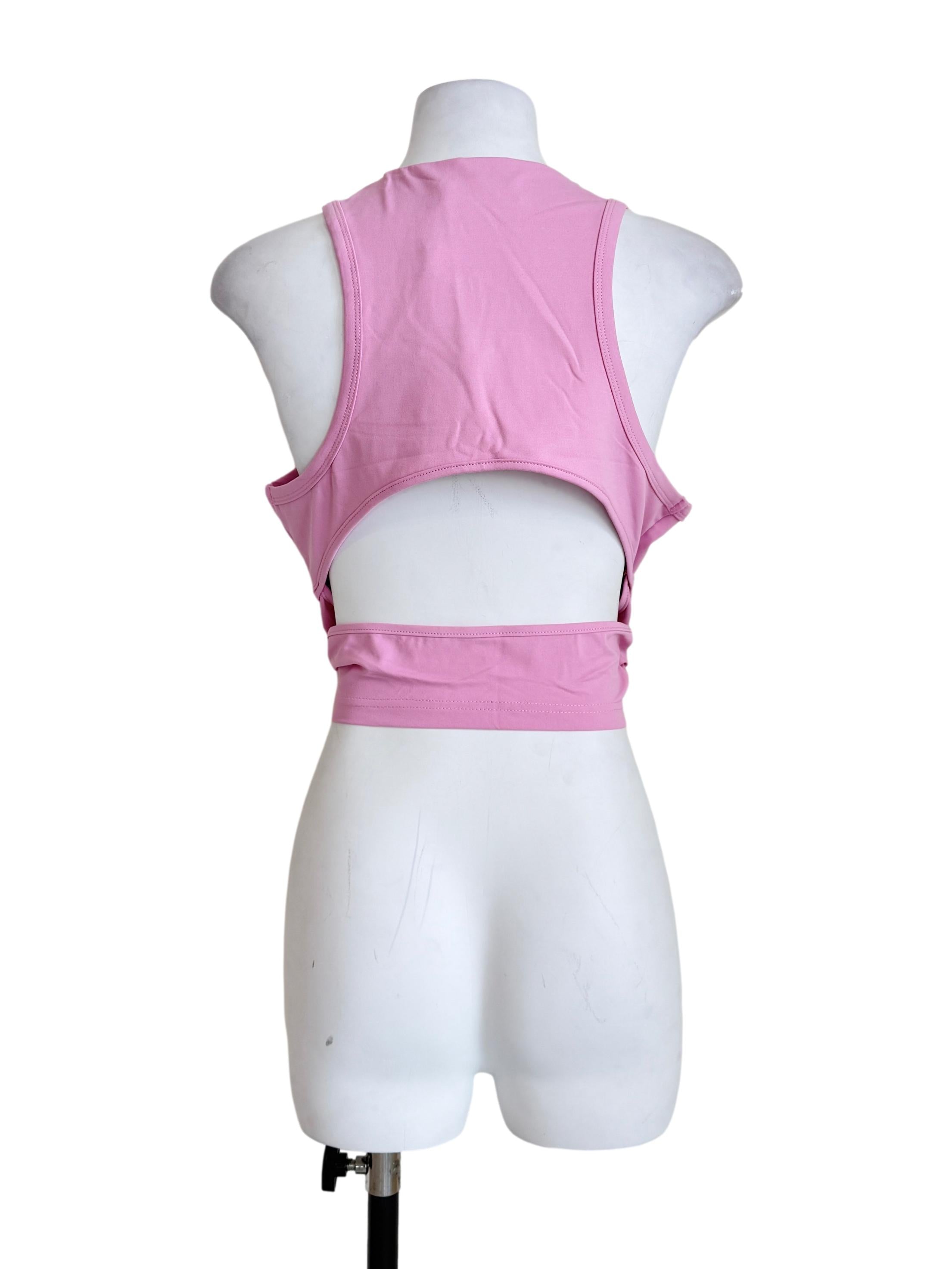 Pink Eris Zip Front Padded Top TTR