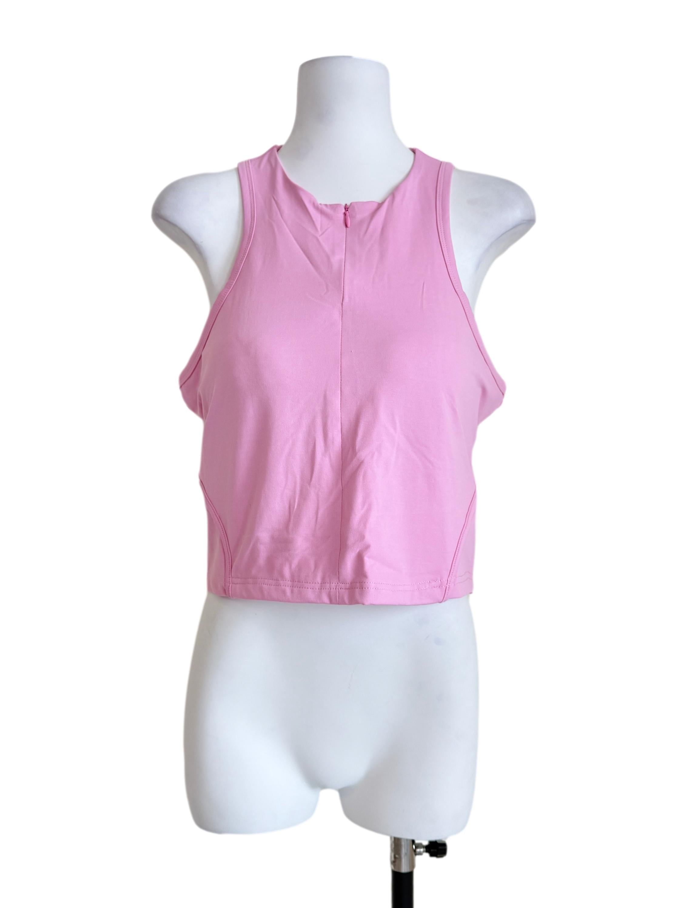 Pink Eris Zip Front Padded Top TTR
