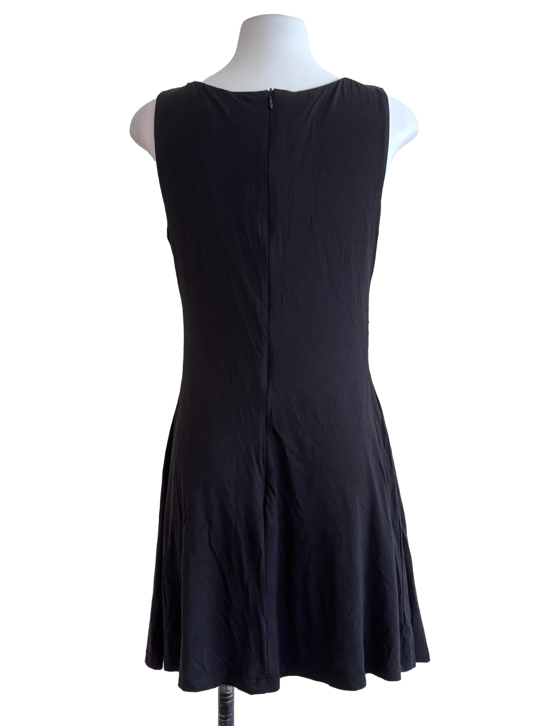 Black Sabrina Neckline Mini Dress