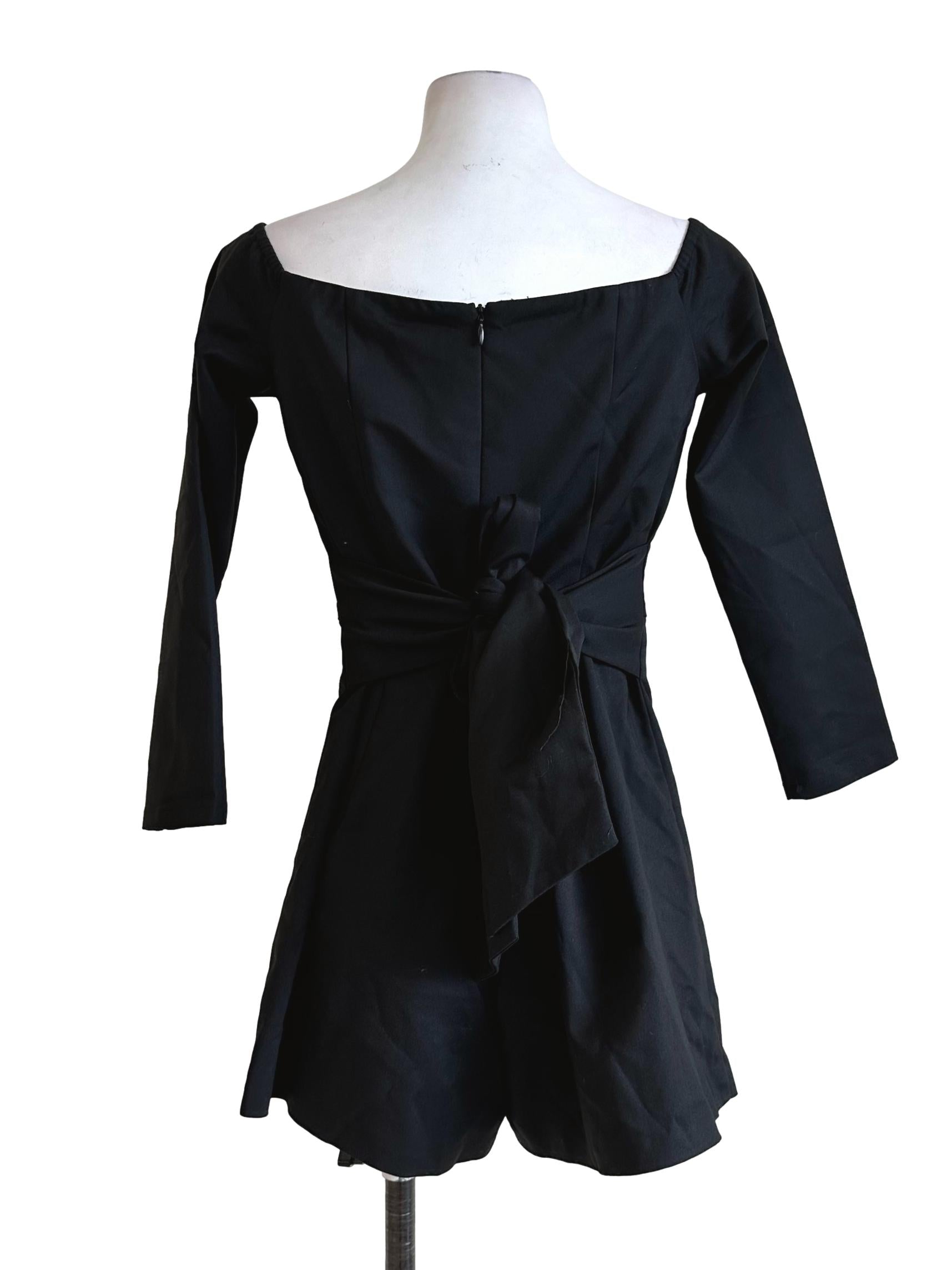 Black Long Sleeves Romper LB