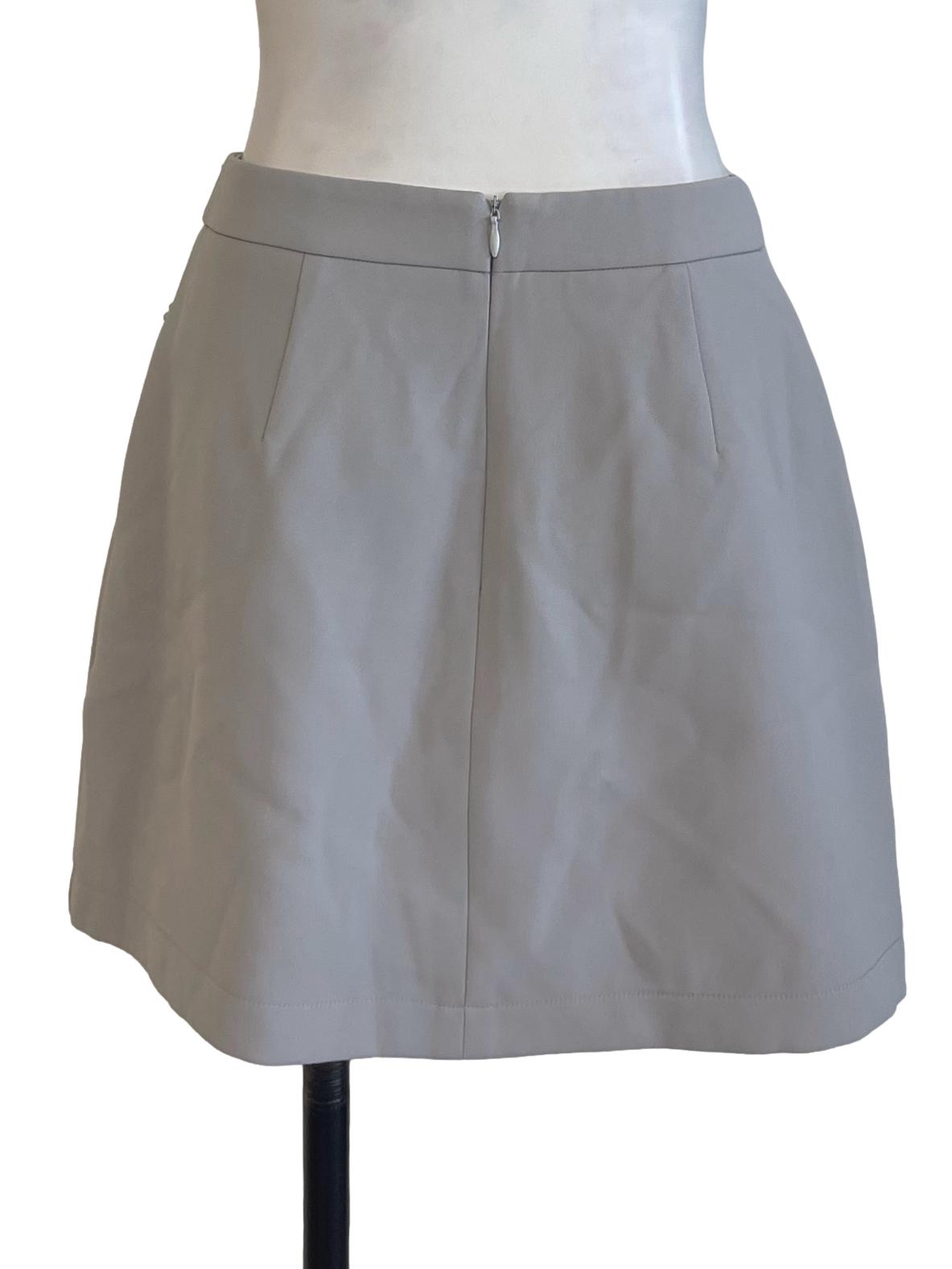 Pale Grey Beaded Floral Mini Skirt