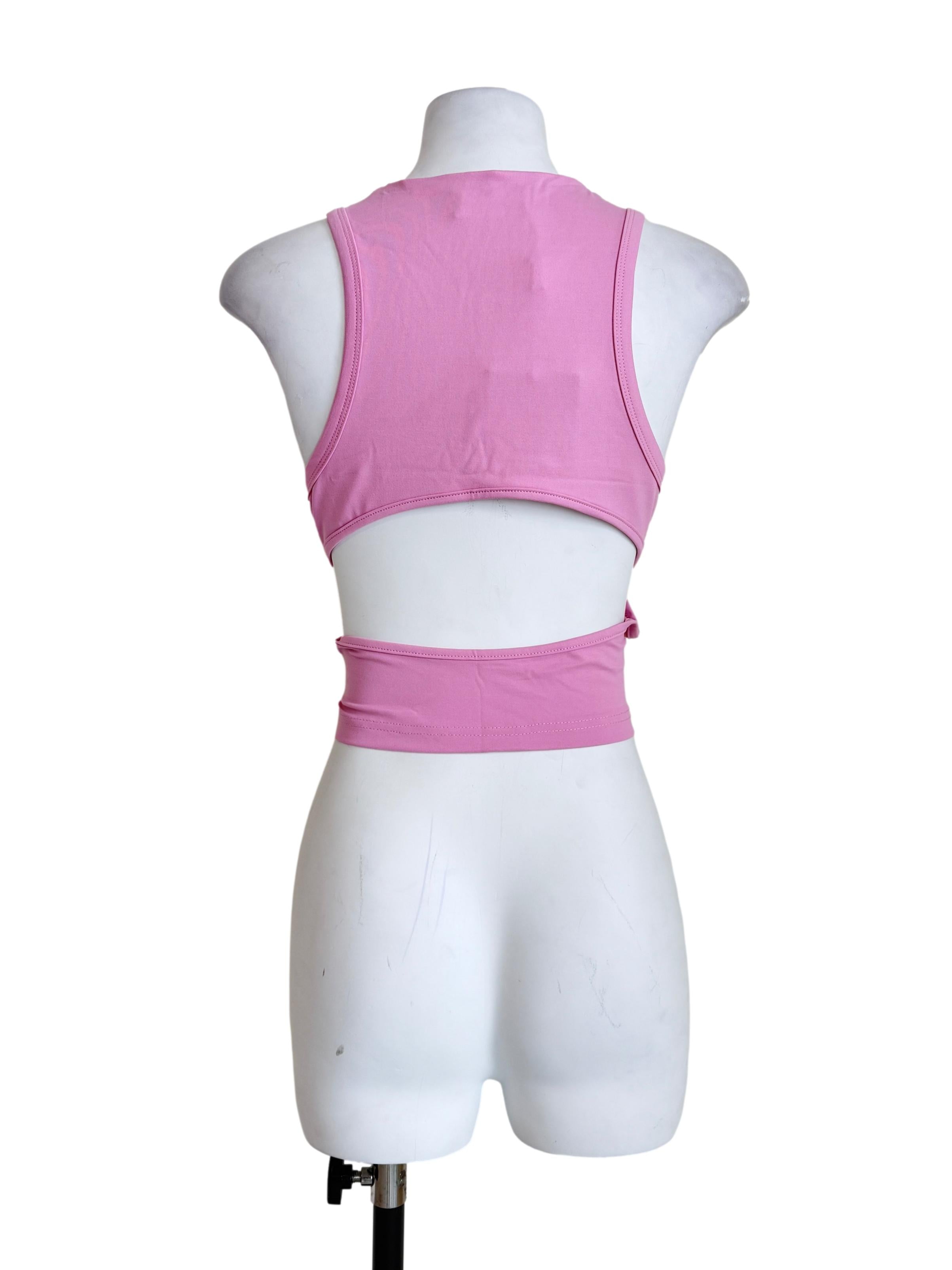 Pink Eris Zip Front Padded Top TTR