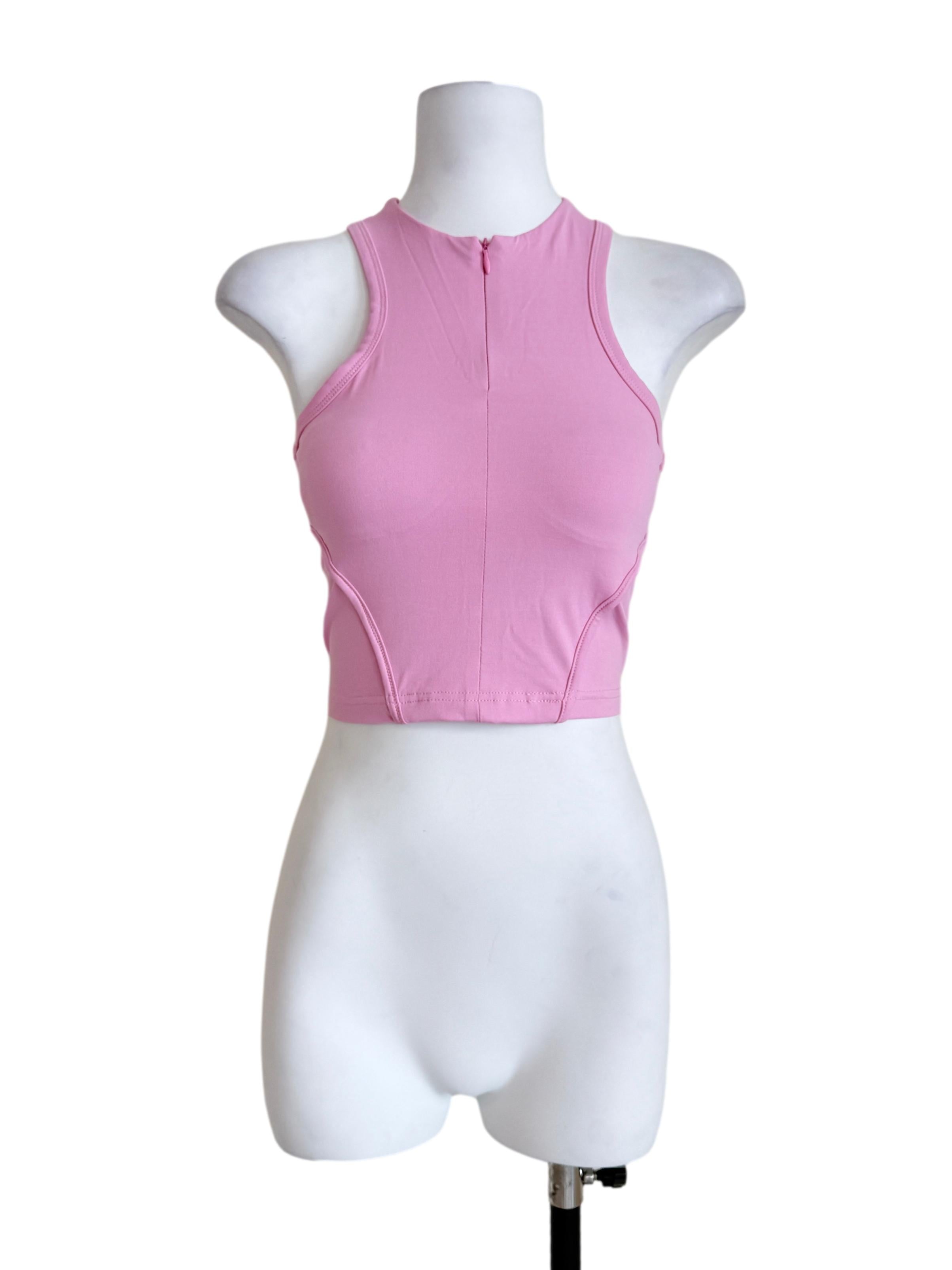 Pink Eris Zip Front Padded Top TTR