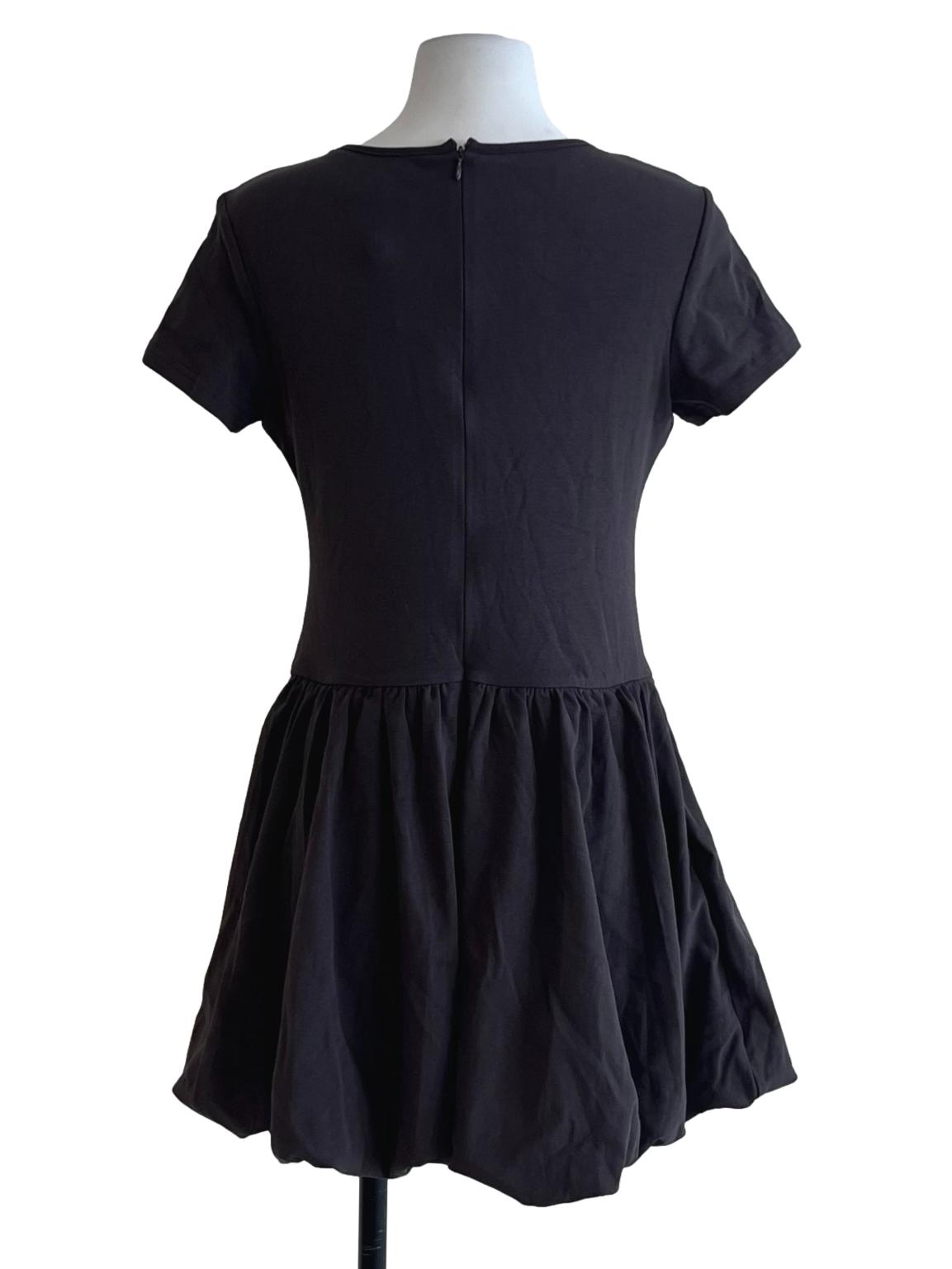 Stone Grey Jewel Neckline Empire Dress