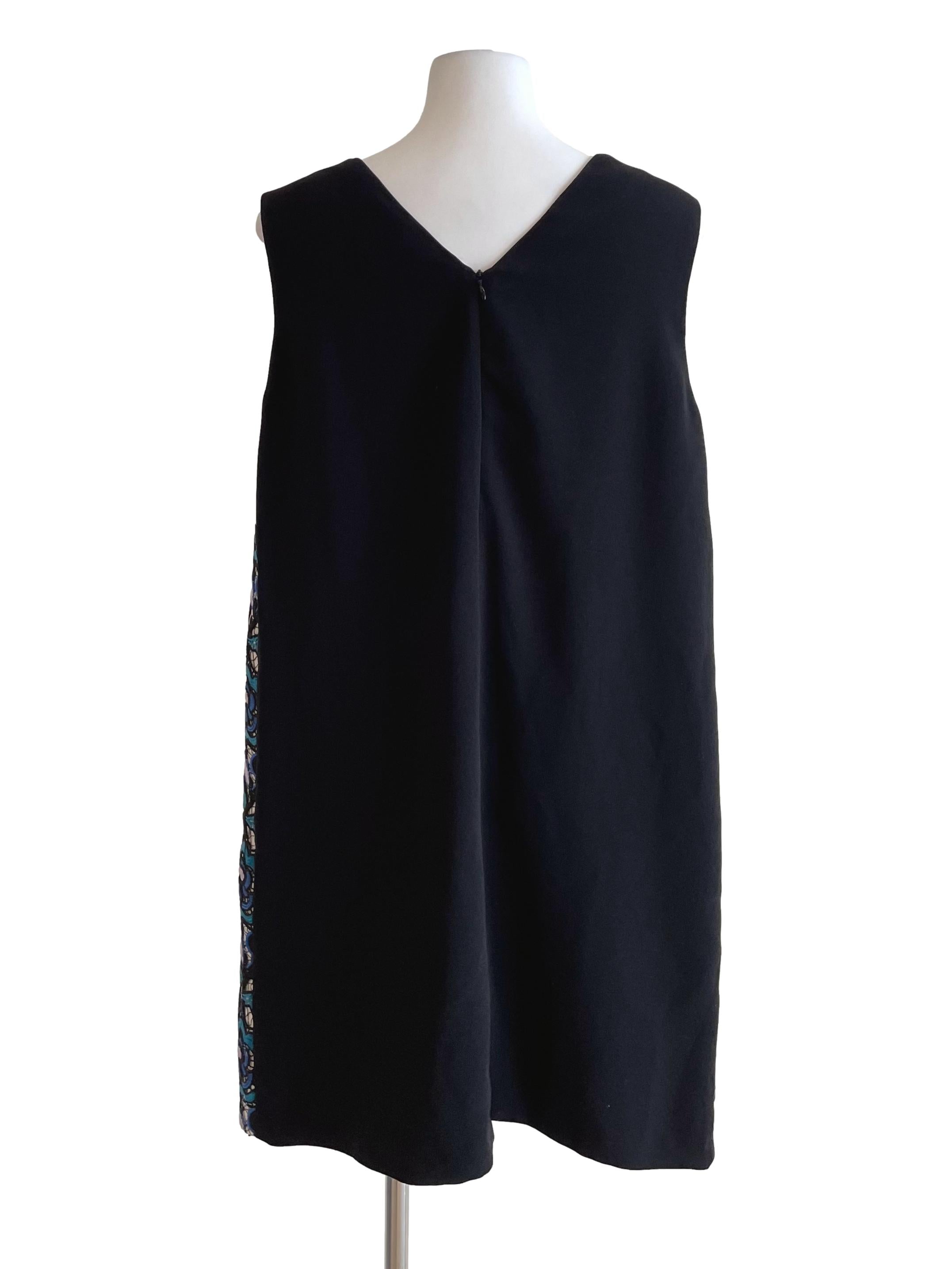 White & Black Embroidery A-Line Dress