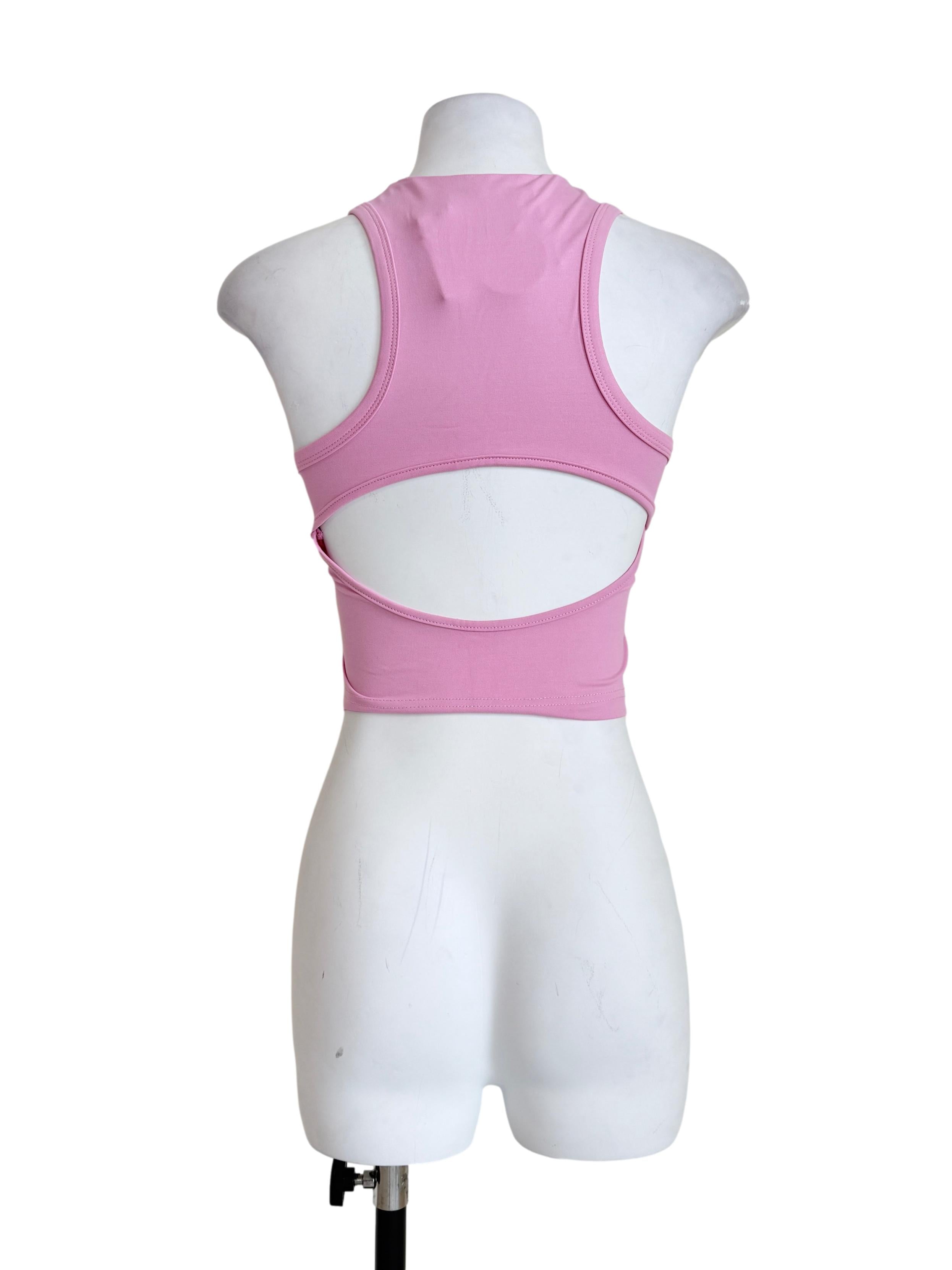 Pink Eris Zip Front Padded Top TTR