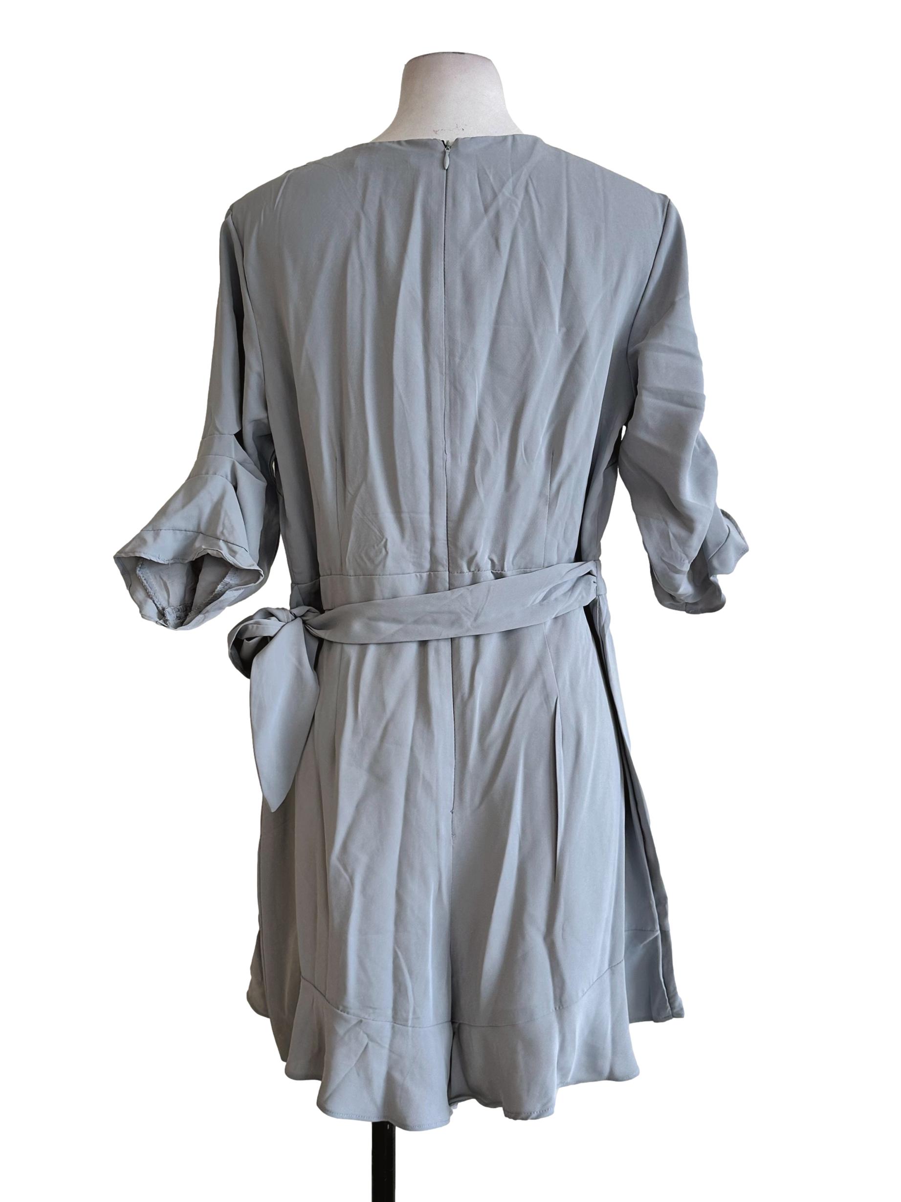 Stone Blue V Neckline Romper