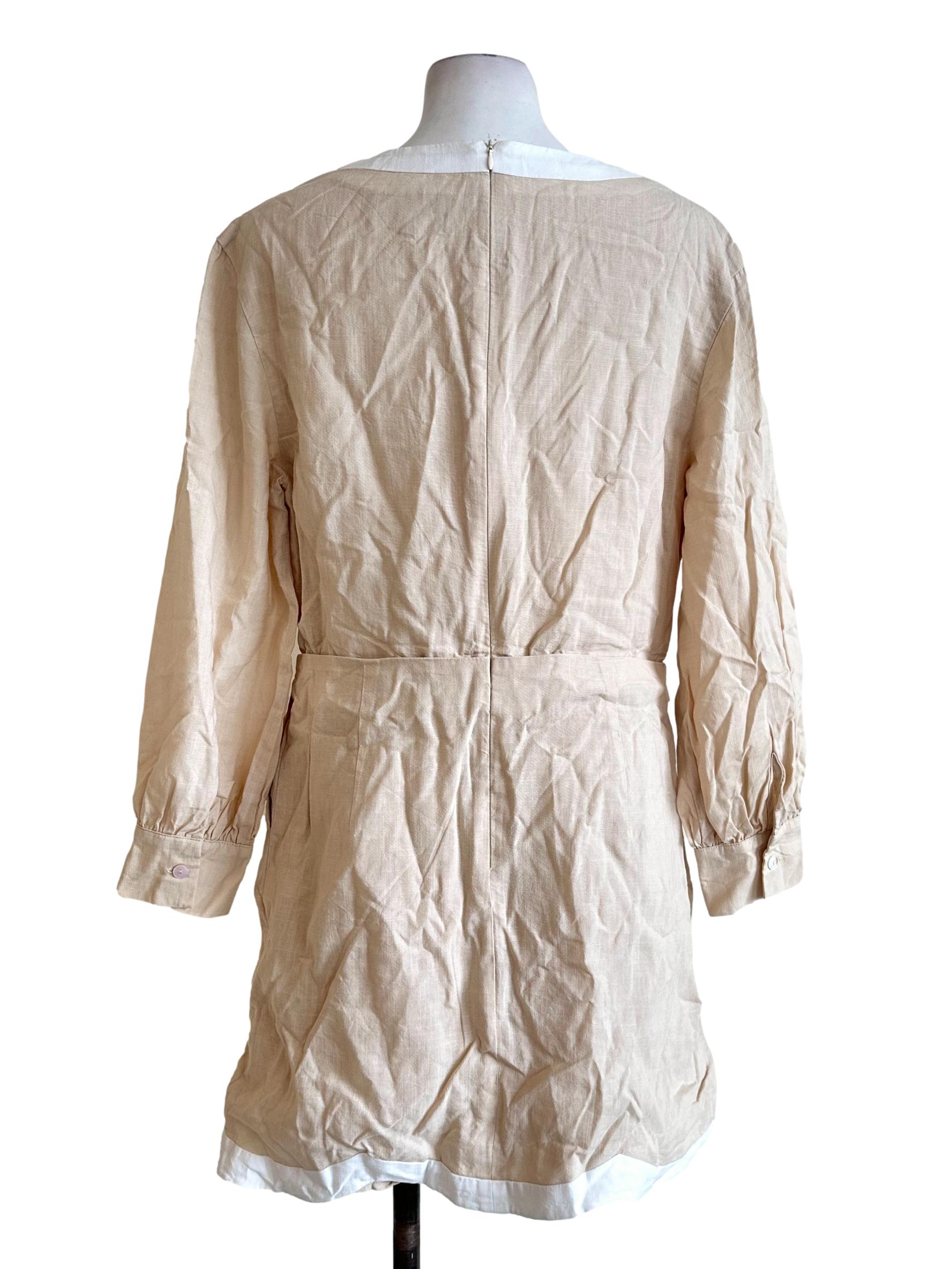 Parmesan Beige V Neckline Romper
