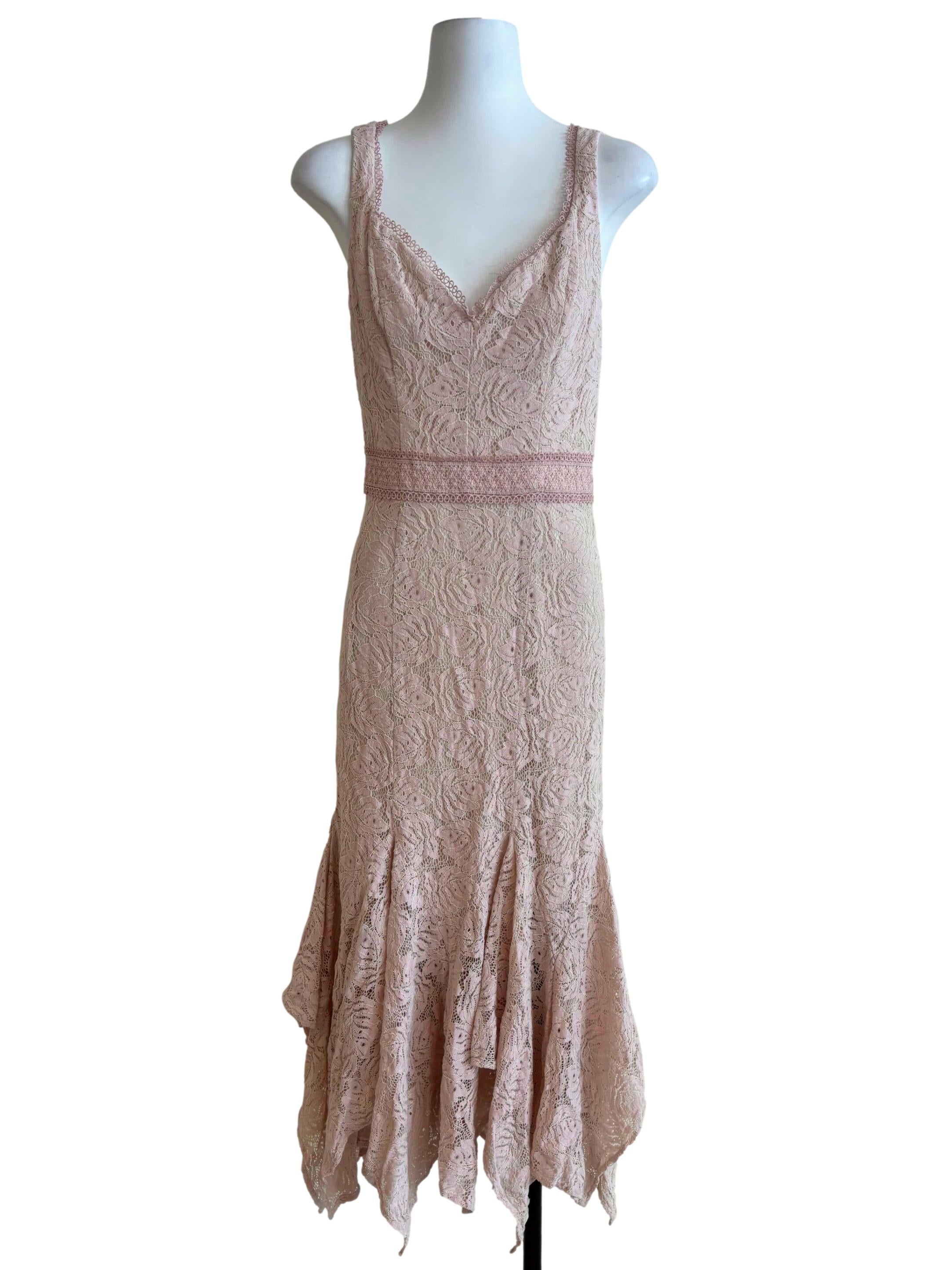 Baby Pink Sweetheart Lace Dress