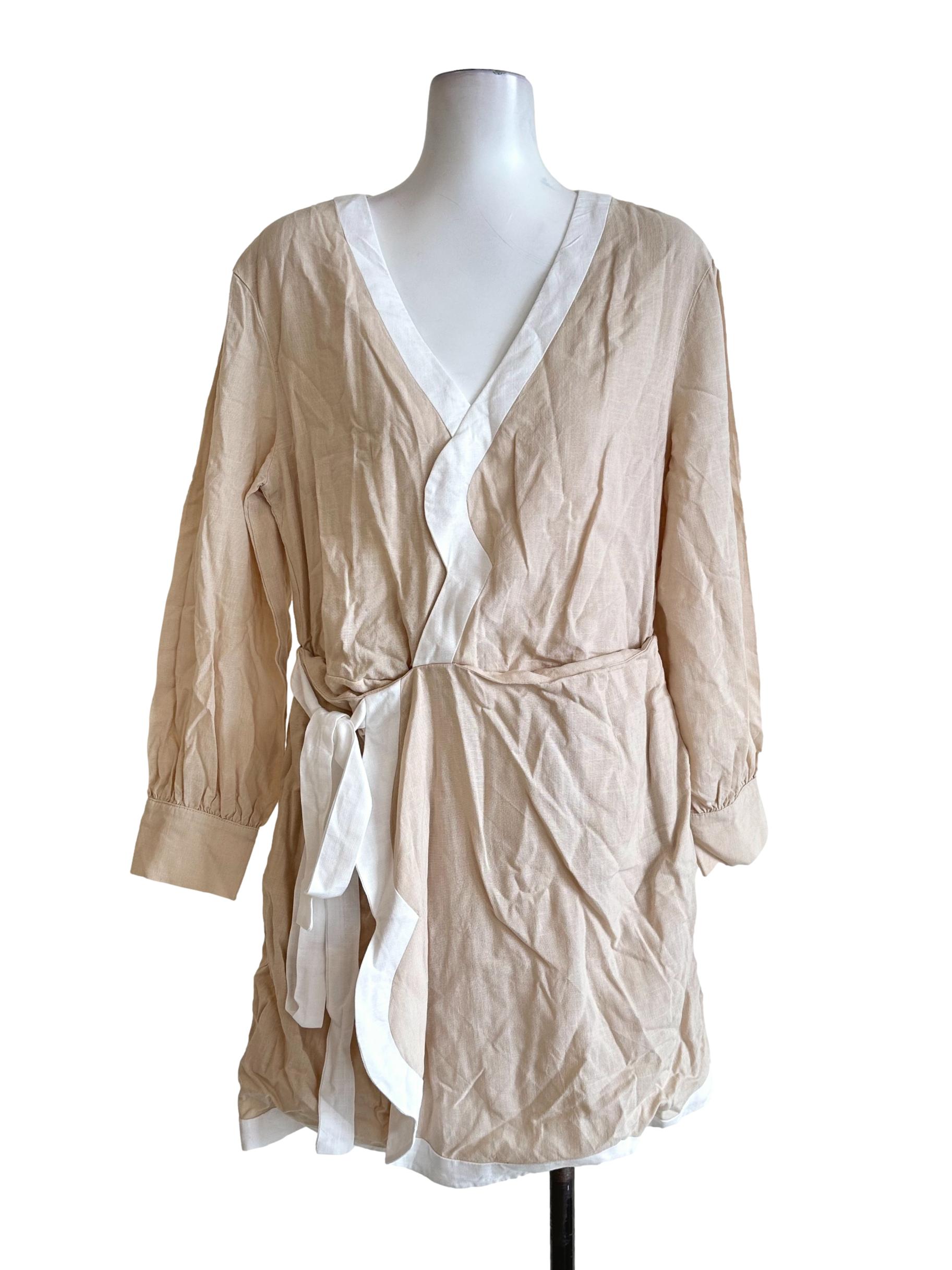 Parmesan Beige V Neckline Romper