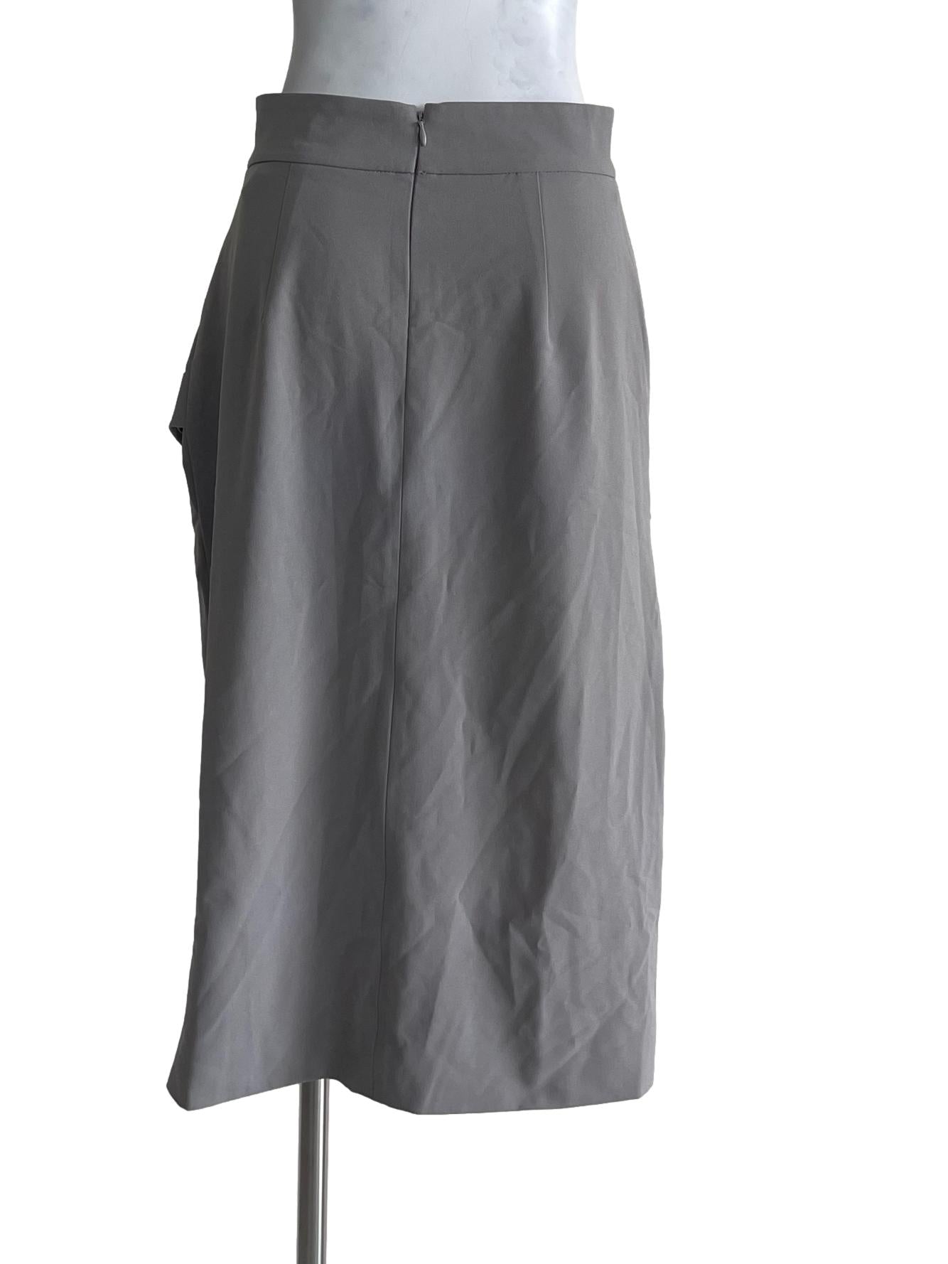 Light Grey Curtain Pencil Skirt