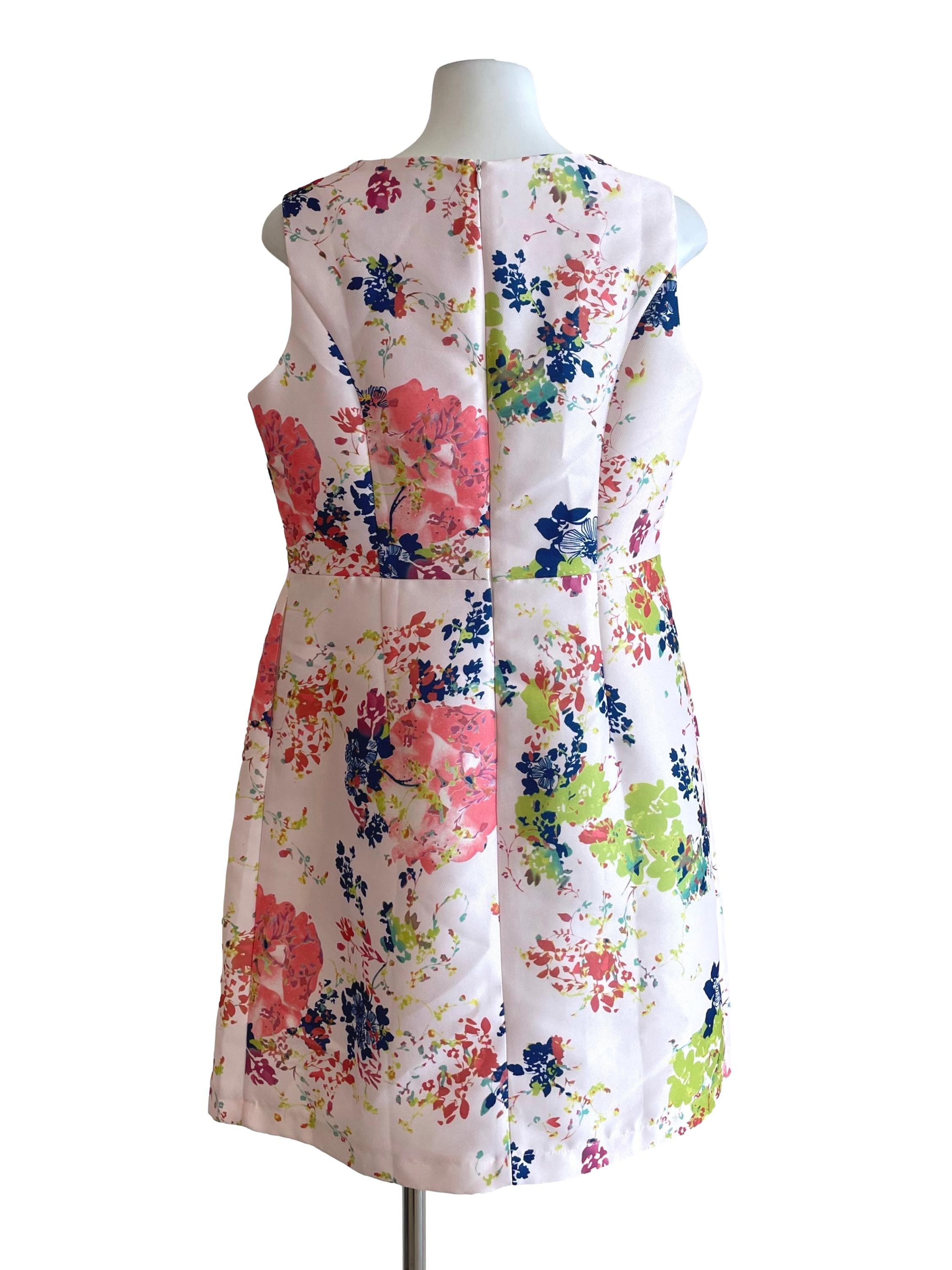 Crepe Pink Floral Tulip Dress