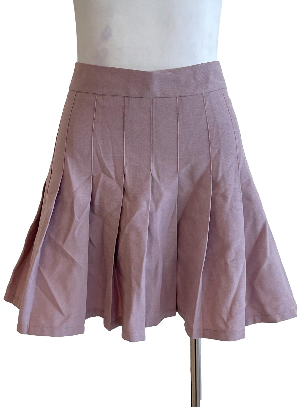 Lavender Purple Box Pleated Skirts TEM