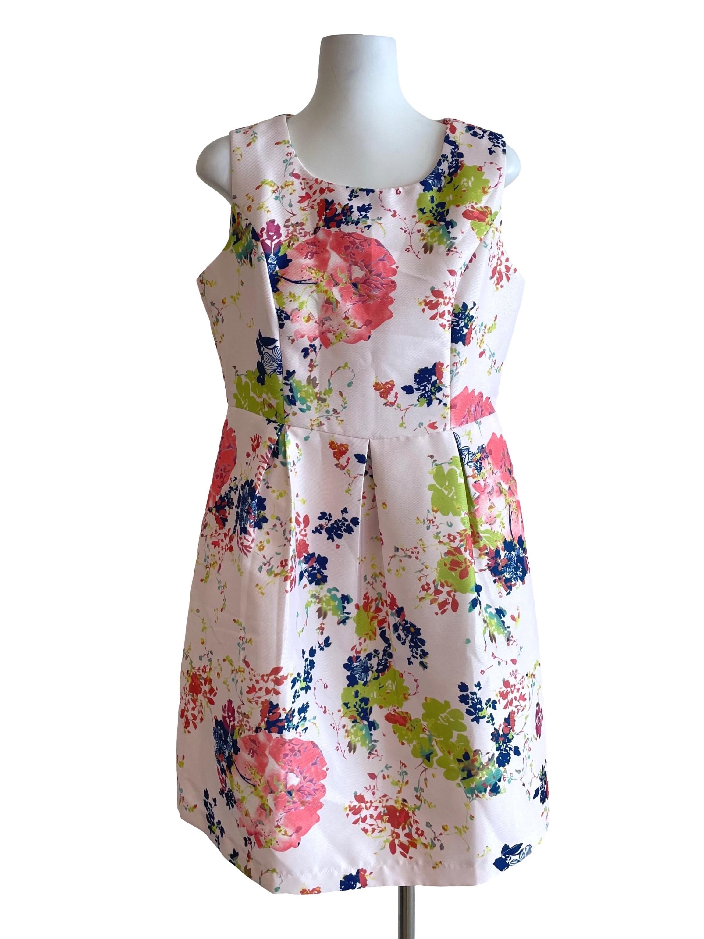 Crepe Pink Floral Tulip Dress