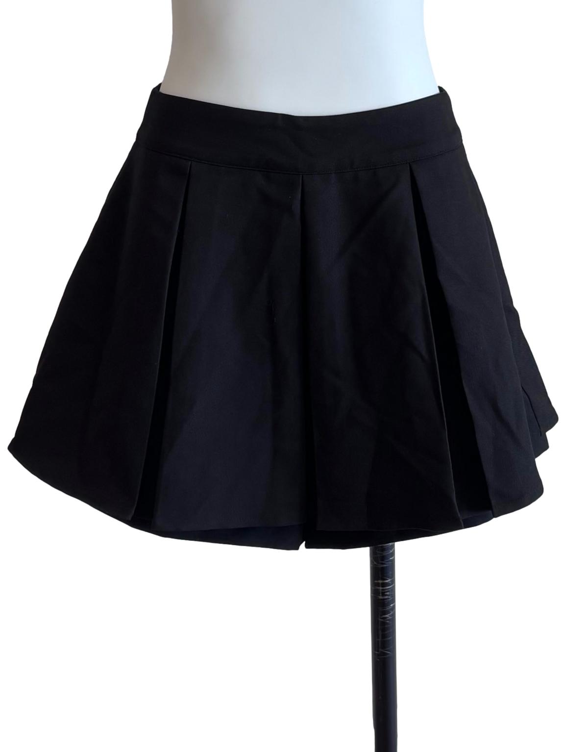 Jet Black Pleated Skorts