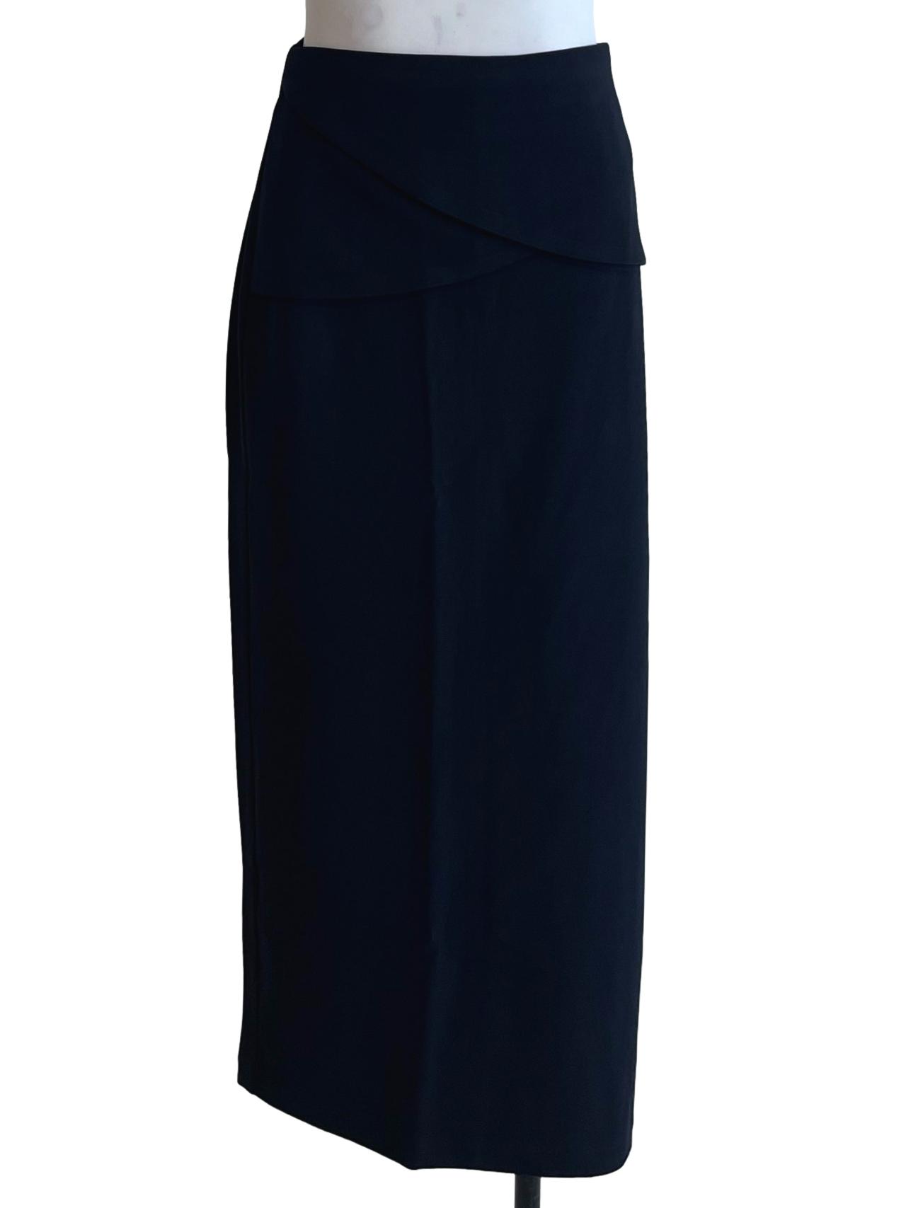 Navy Blue Plain Pencil Skirt