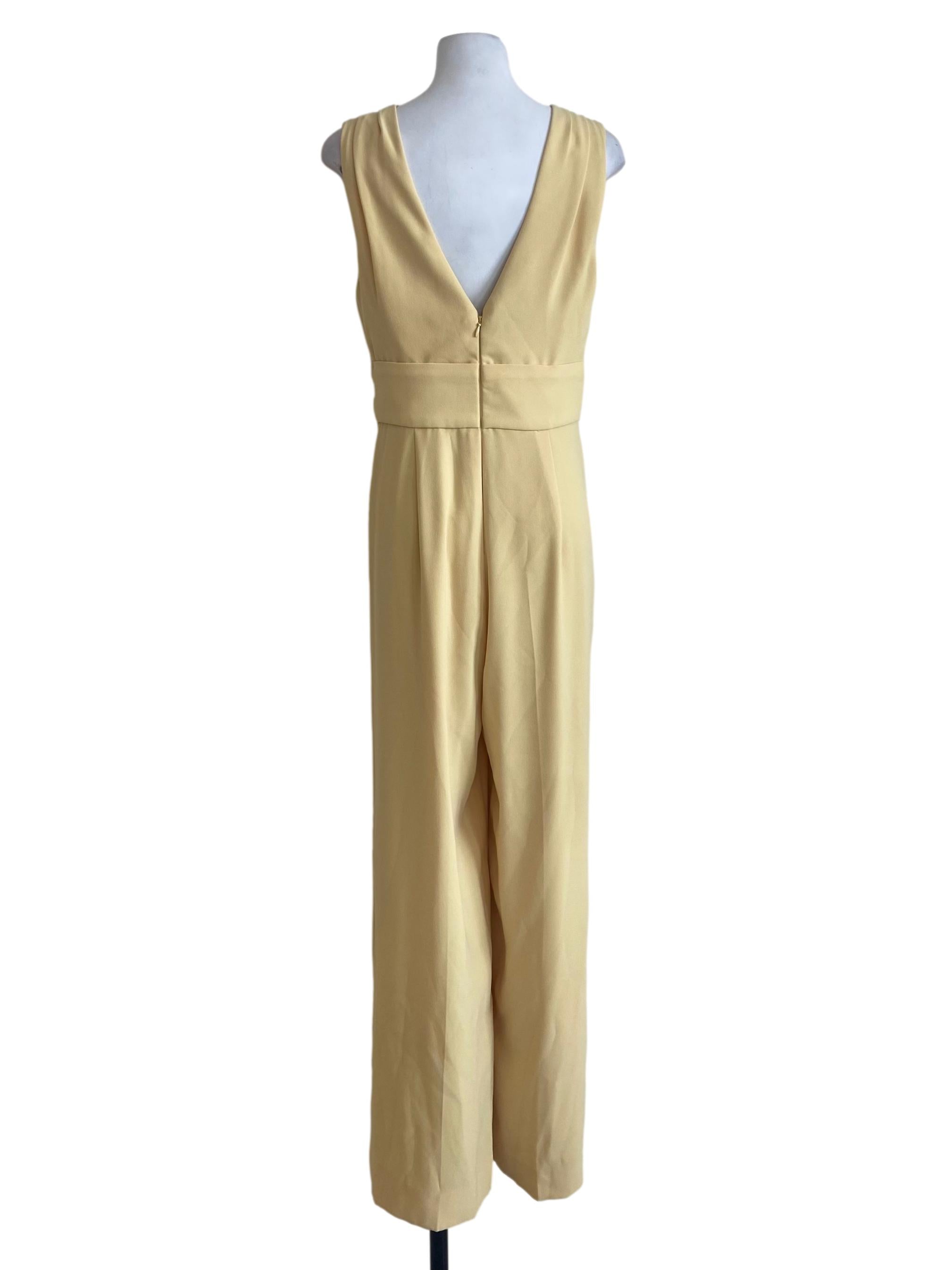 Yellow Sleeveless Empire Jumpsuit