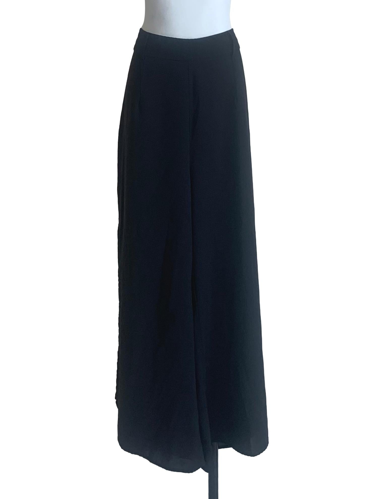 Oil Black Loose Wide Leg Pants