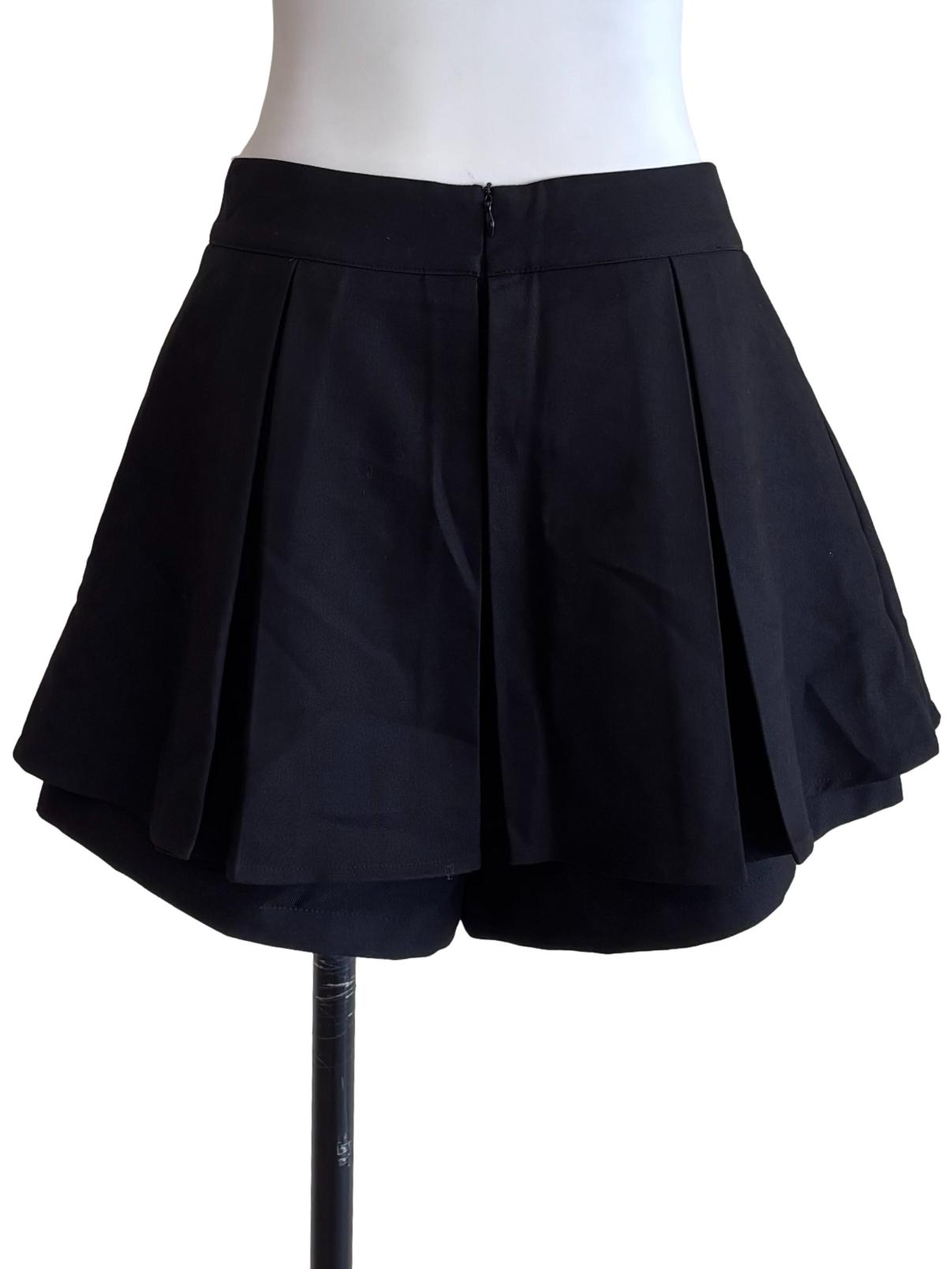 Jet Black Pleated Skorts