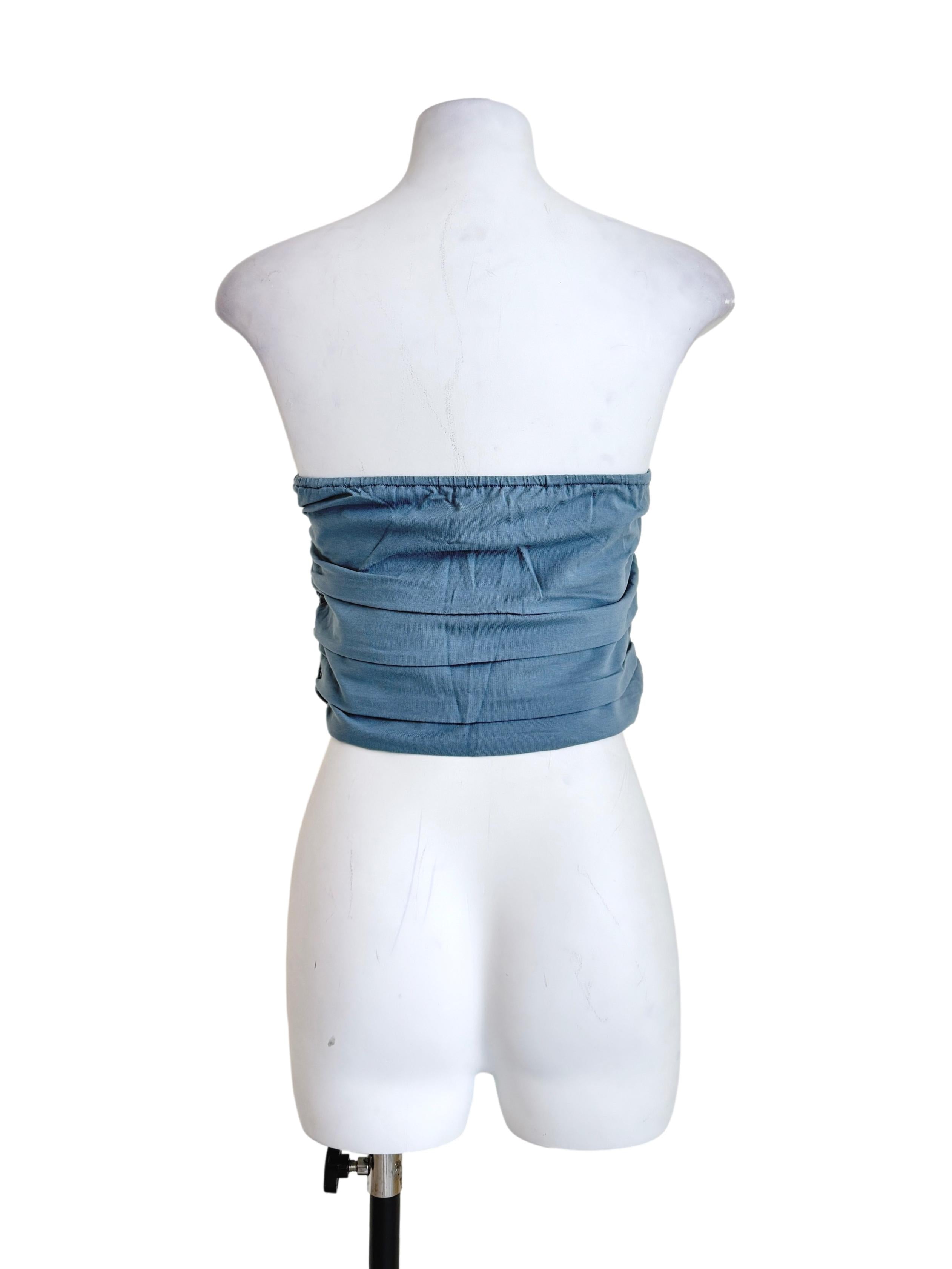 Blue Ines Ruched Tube Padded Top TTR