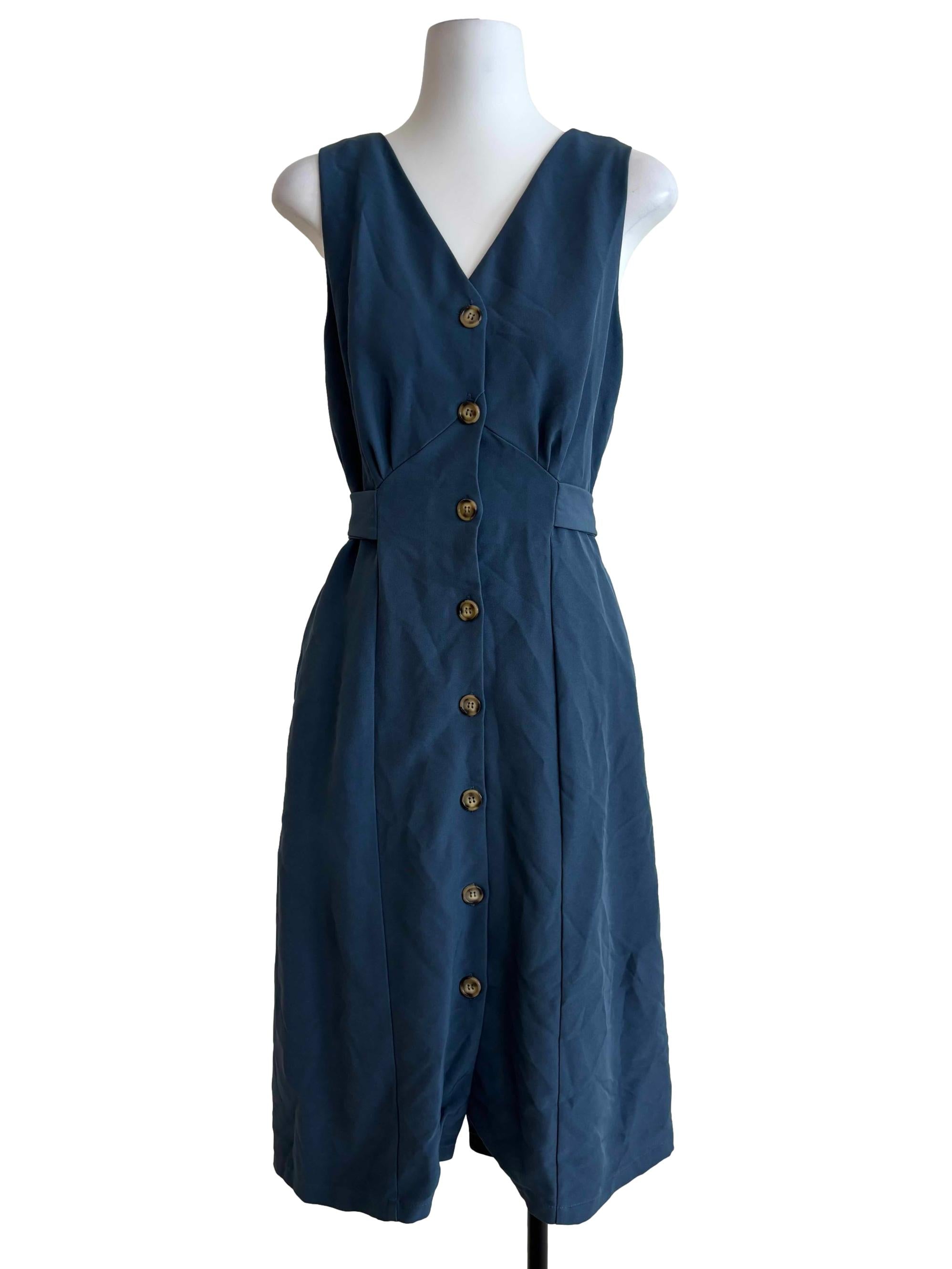 Aegean Blue Buttoned Dress