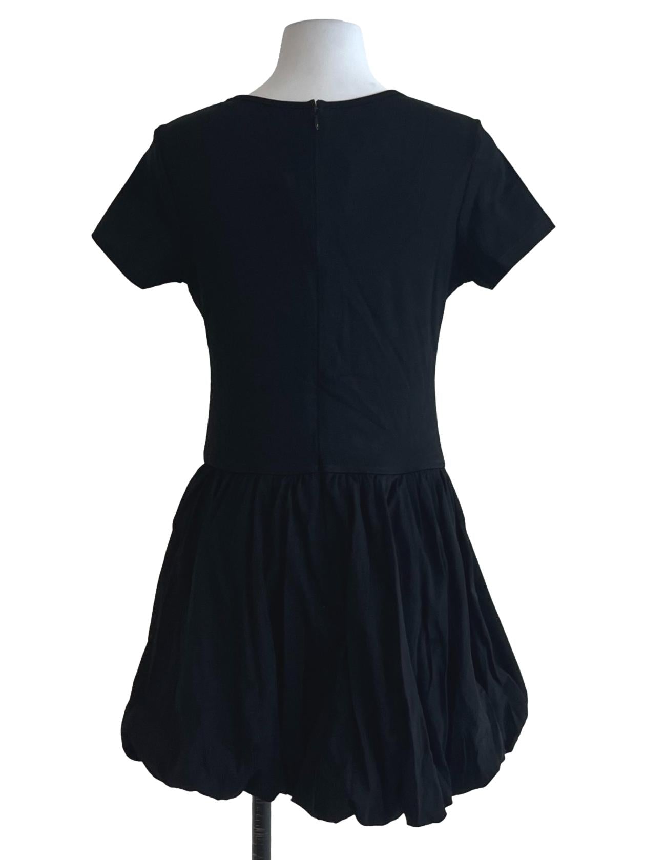 Black Jewel Neckline Empire Dress