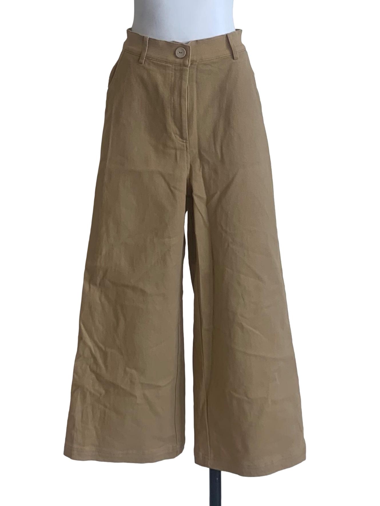 Brown Rayon Wide-legged Pants
