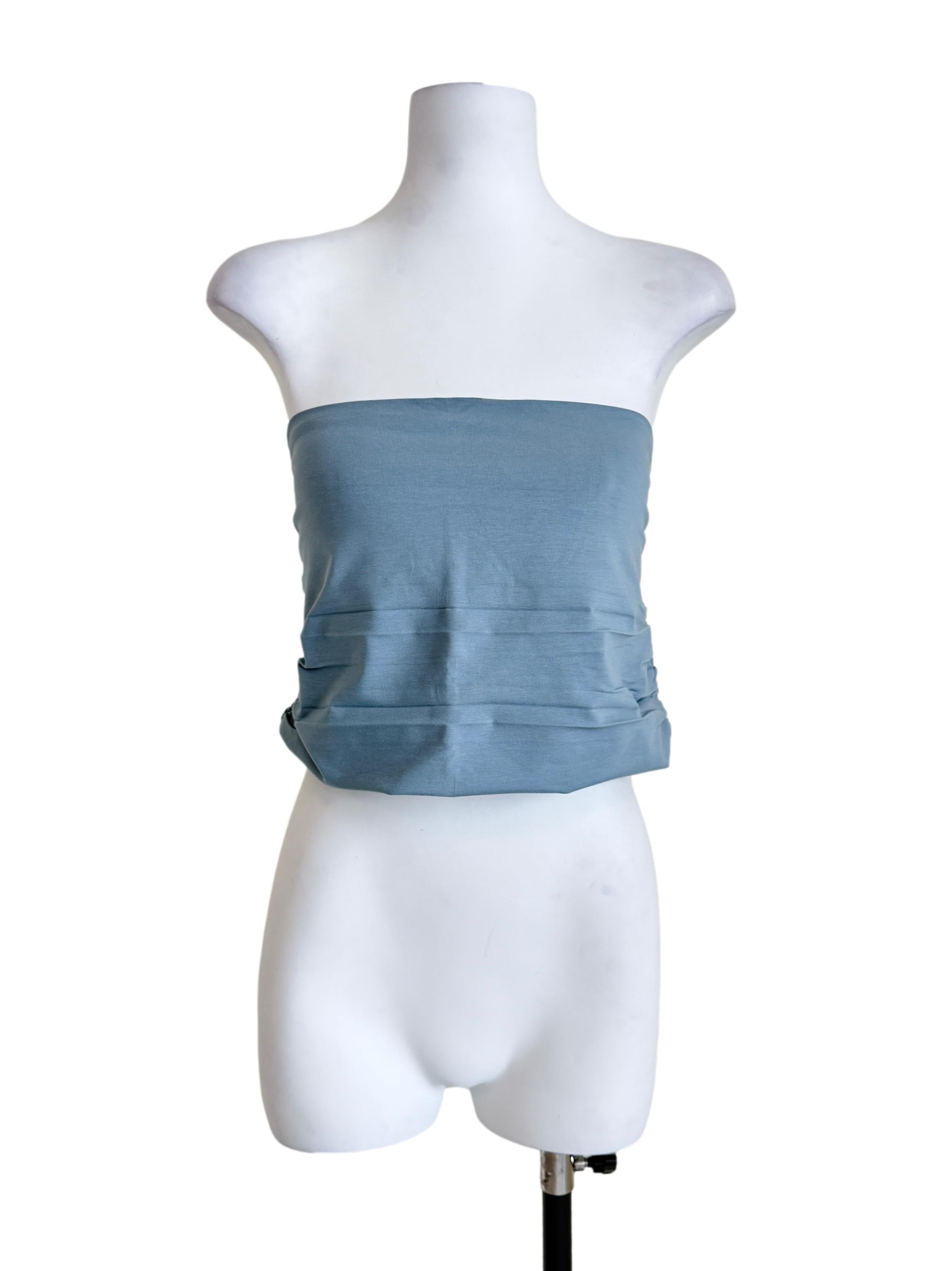 Blue Ines Ruched Tube Padded Top TTR