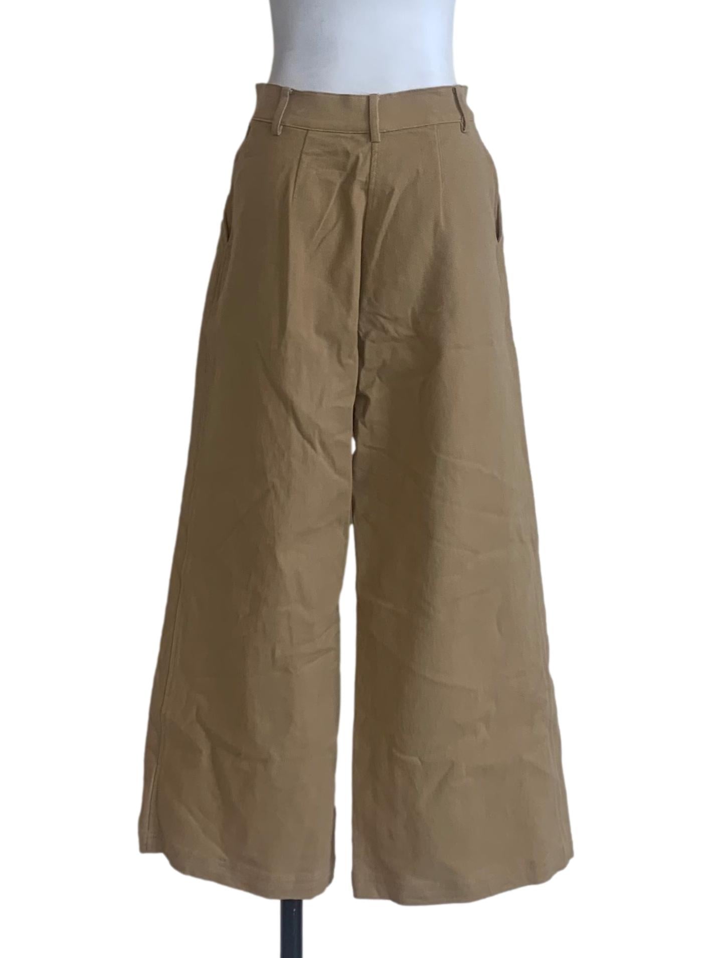 Brown Rayon Wide-legged Pants
