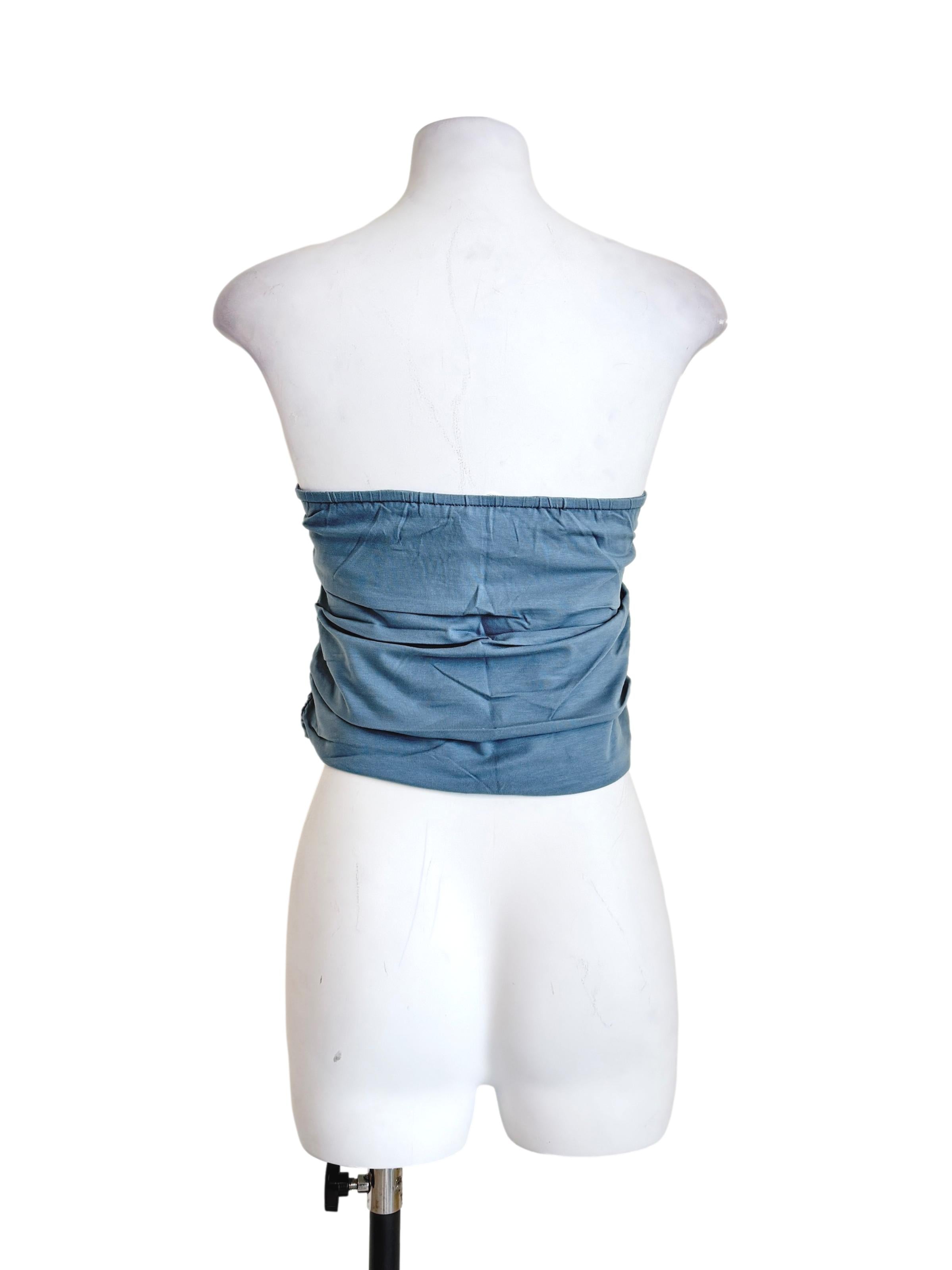 Blue Ines Ruched Tube Padded Top TTR