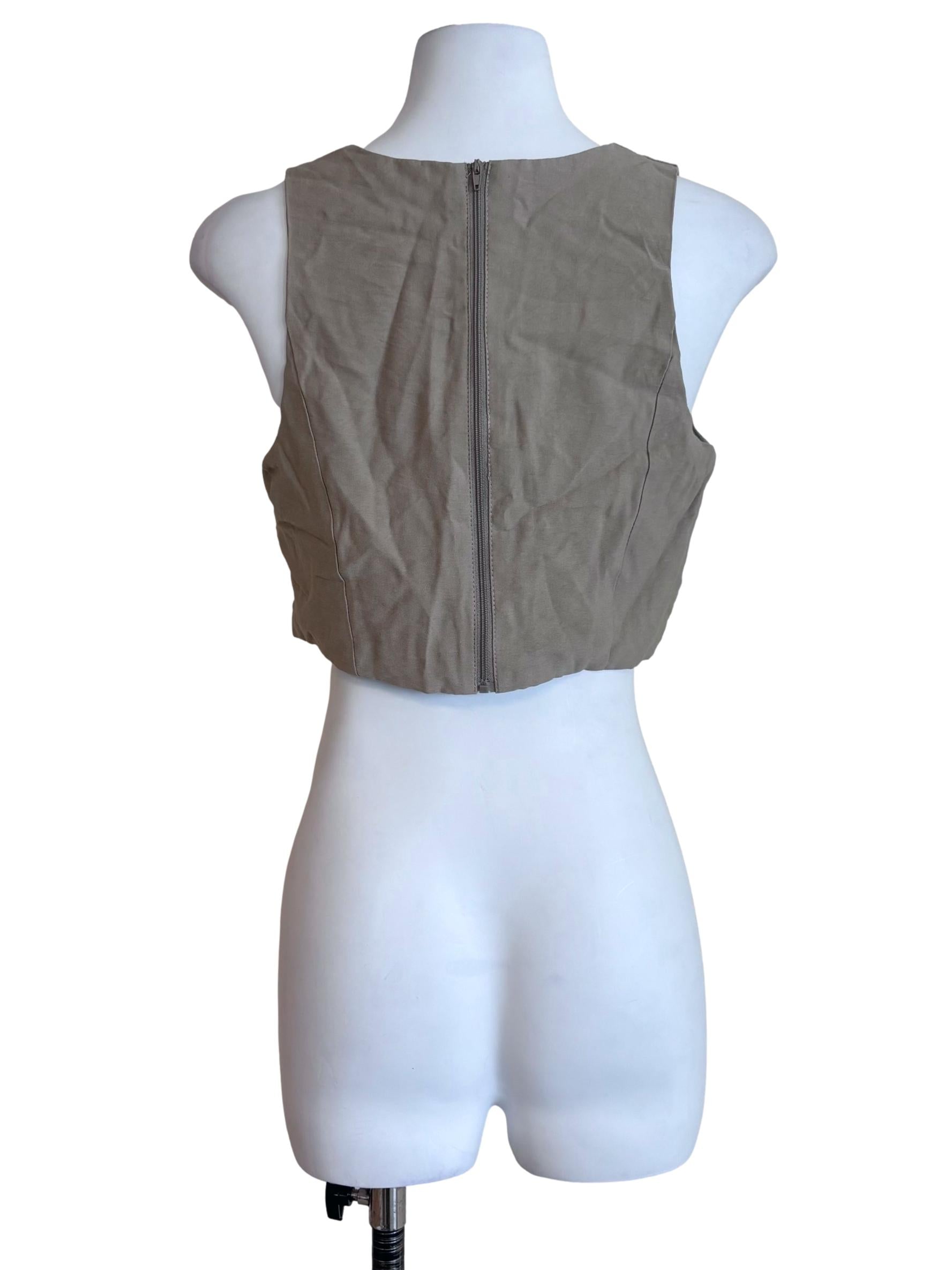 Light Sage Sleeveless Cropped Top