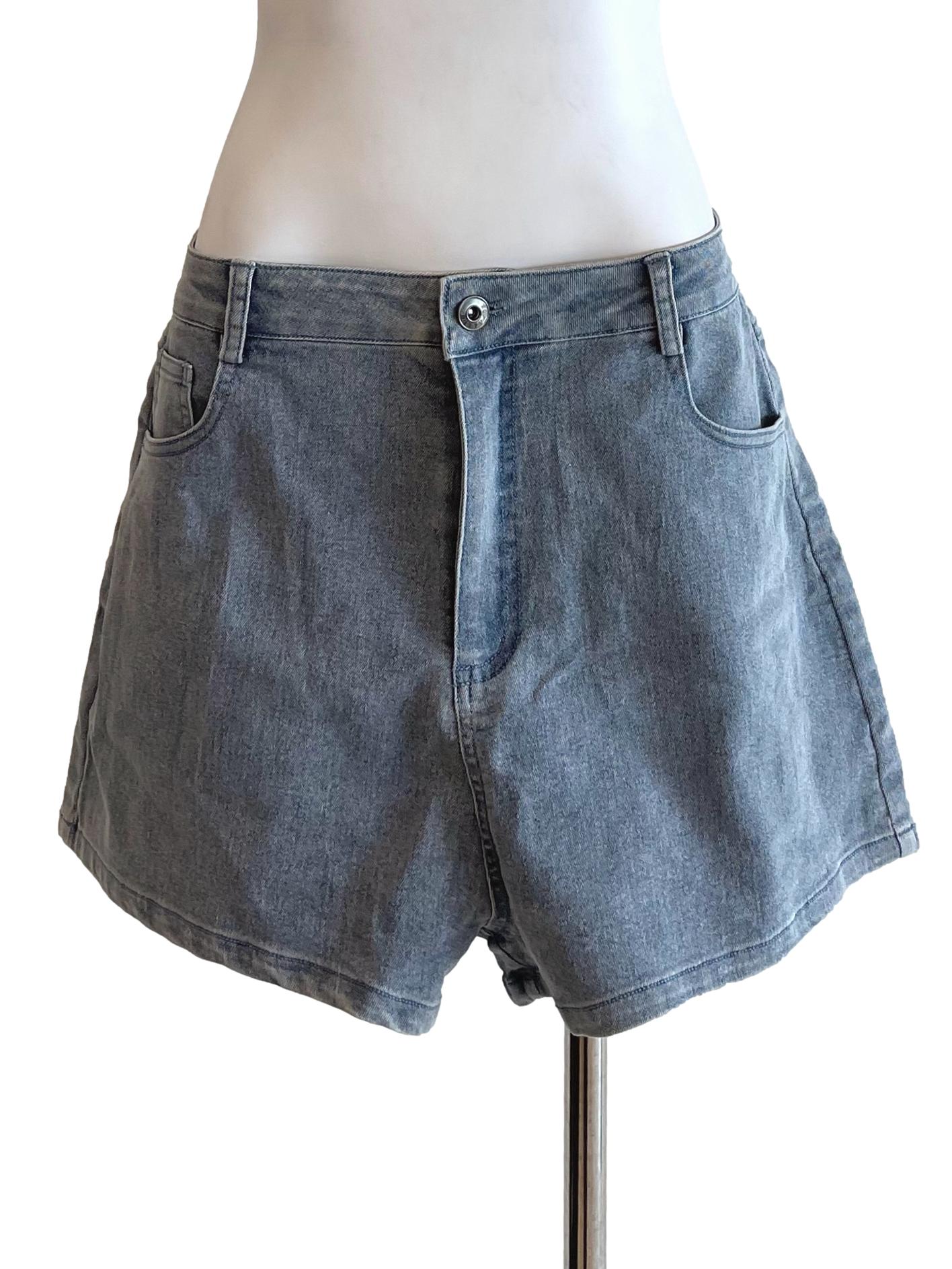 Ash Stone High Waist Denim Shorts