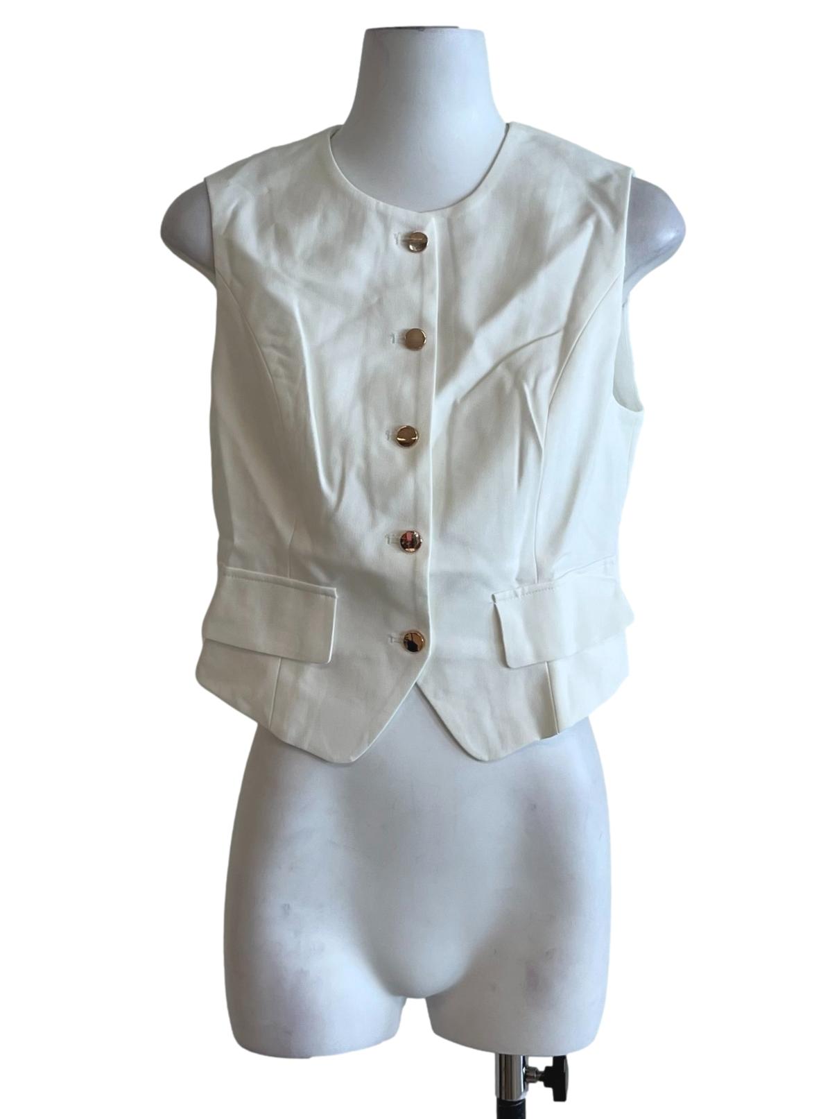 White Buttoned Down Vest