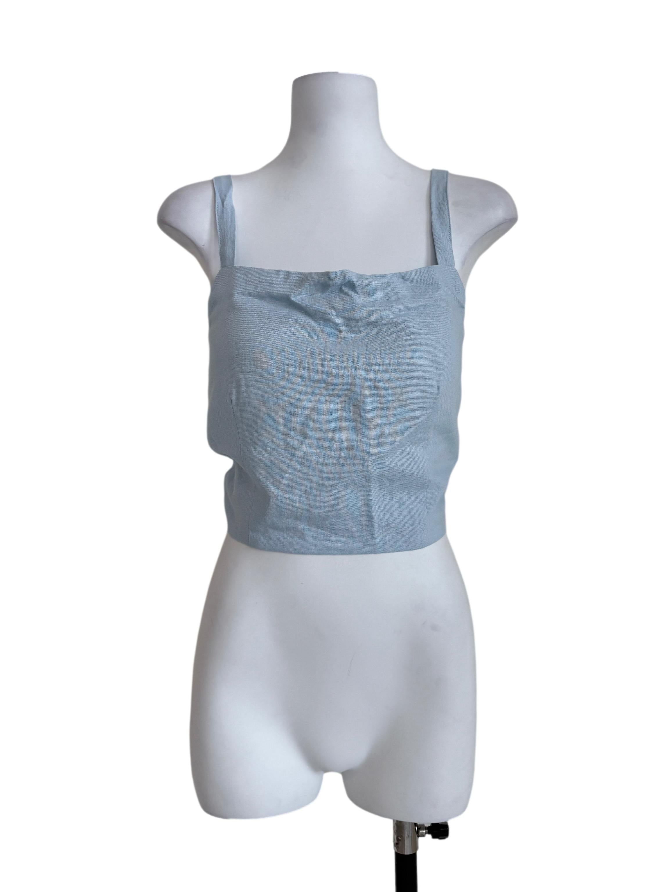 Blue Cordelia Cross Back Padded Top TTR