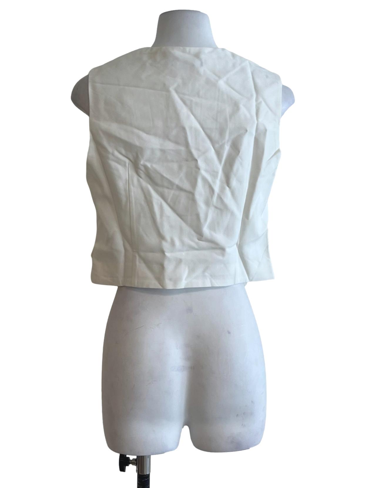 White Buttoned Down Vest