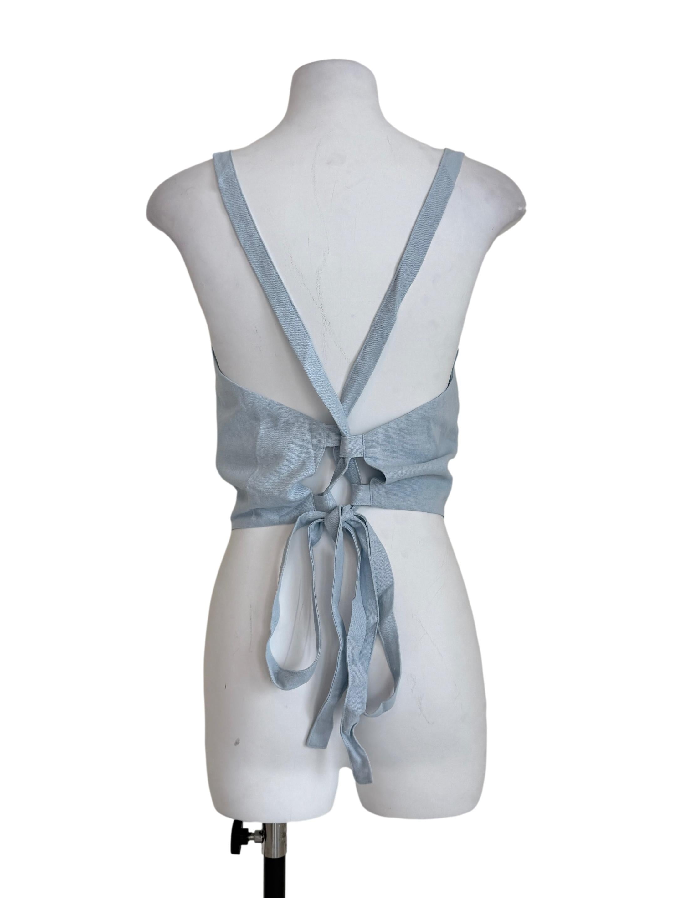 Blue Cordelia Cross Back Padded Top TTR