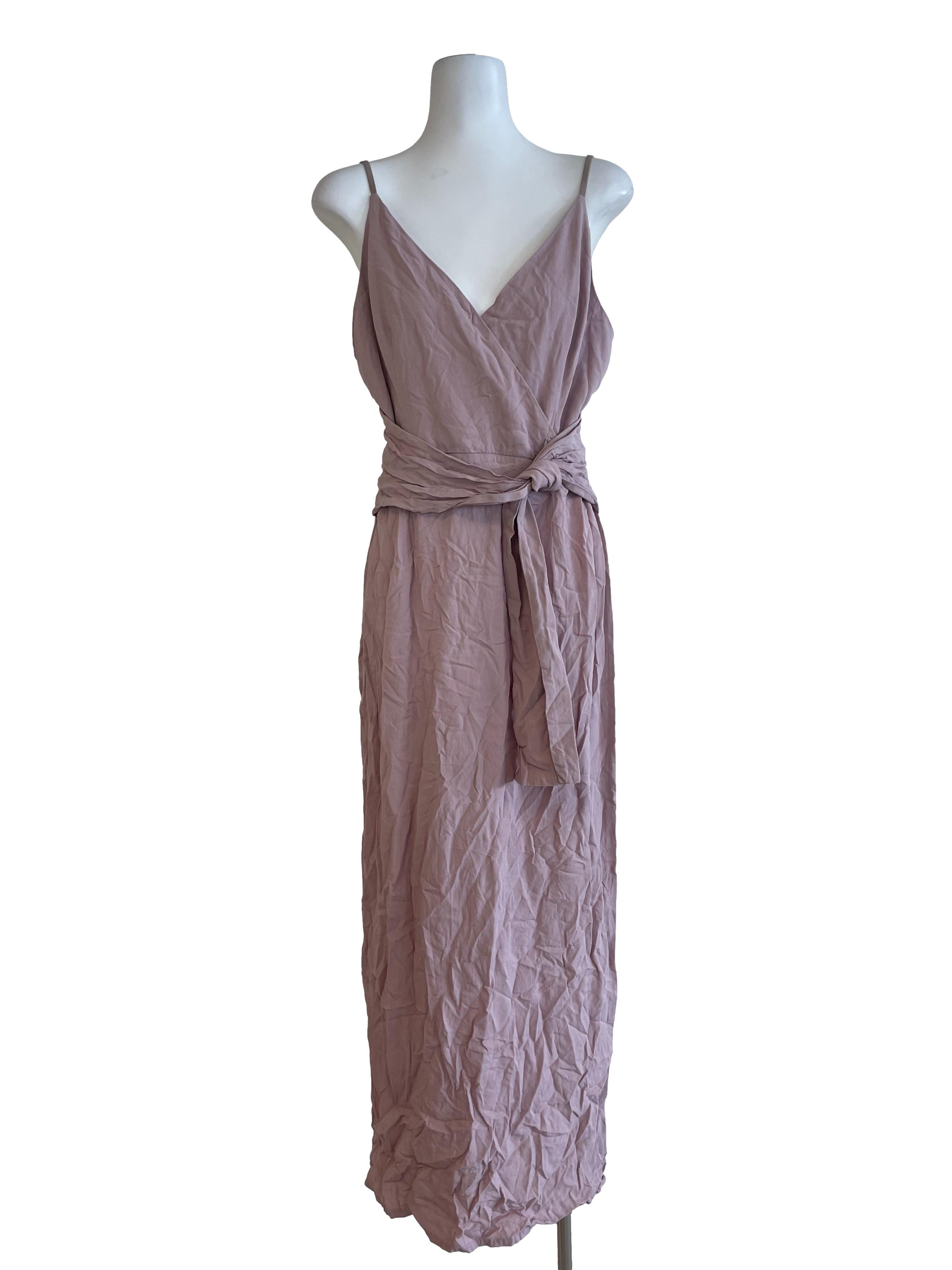 Peach Pink Front Knot Babydoll Dress LB