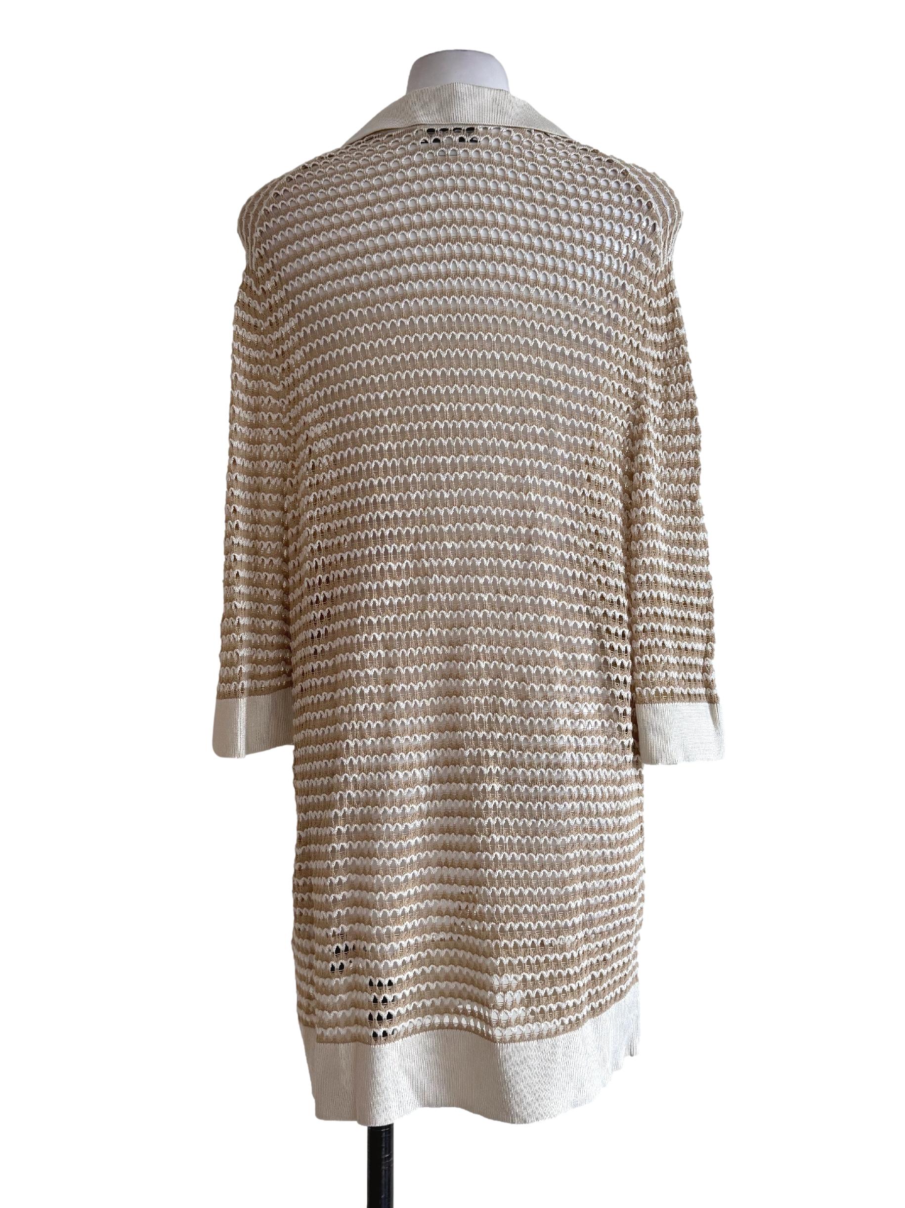 Beige Knitted Short Sleeve Shirt