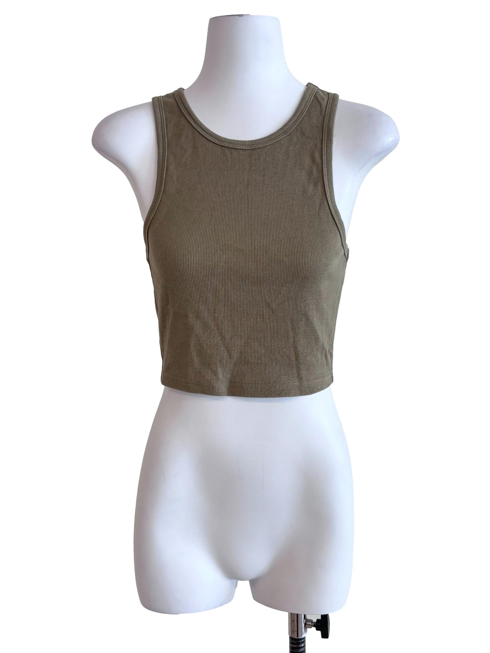 Sage Green Cropped Tank Top