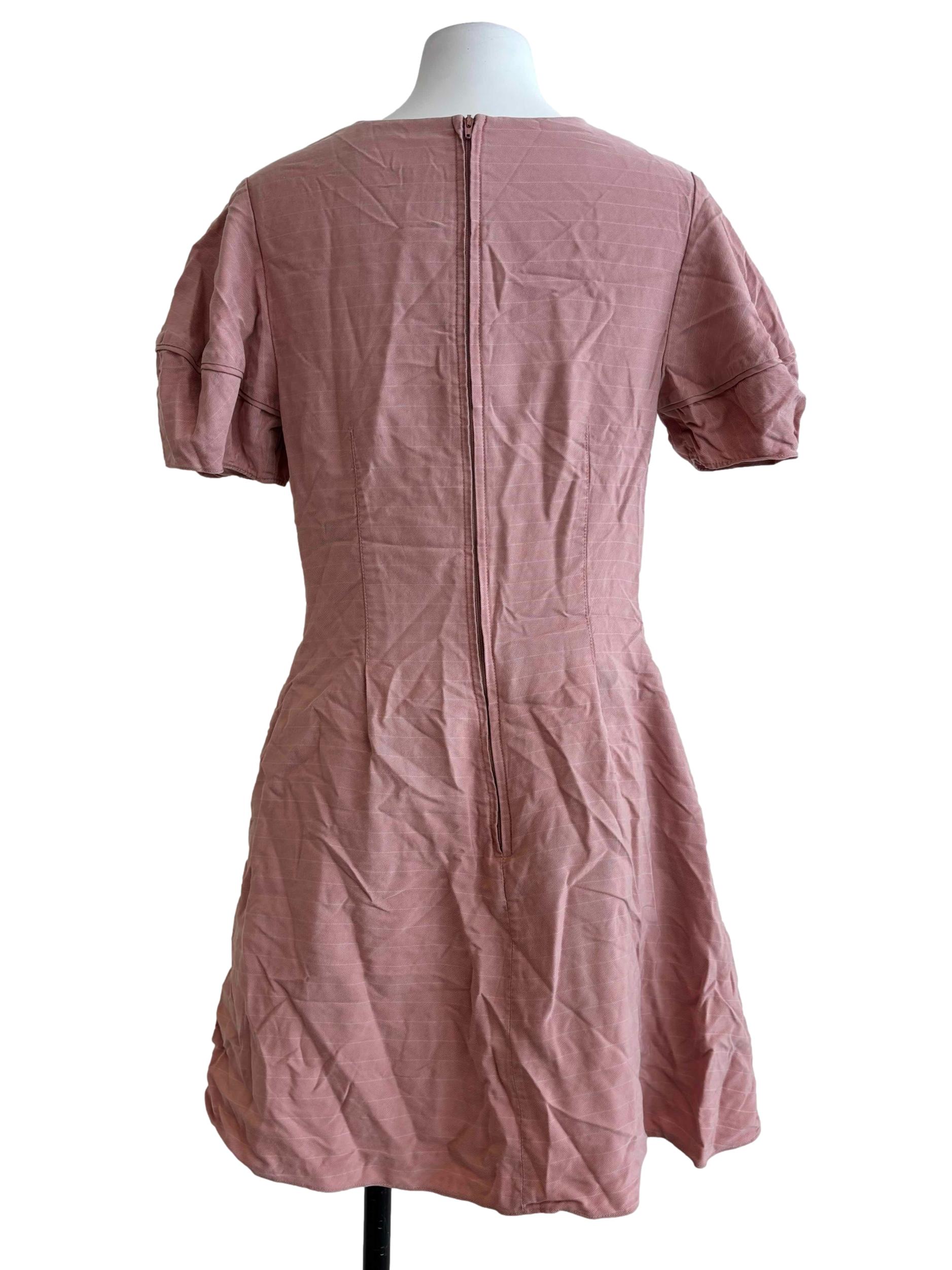 Rose Pink Cinched A-Line Dress