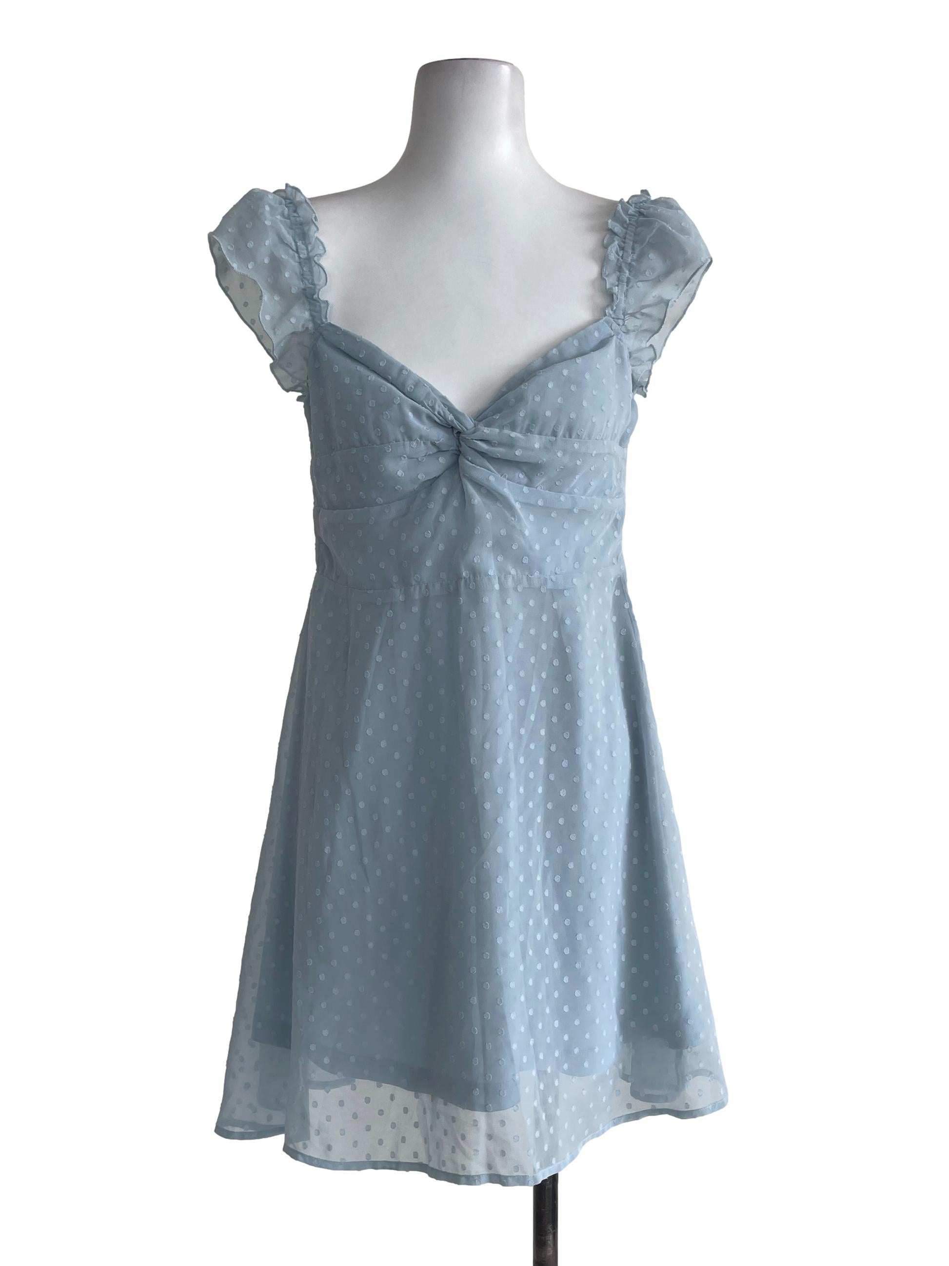 Baby Blue Polkadot Texture Dress