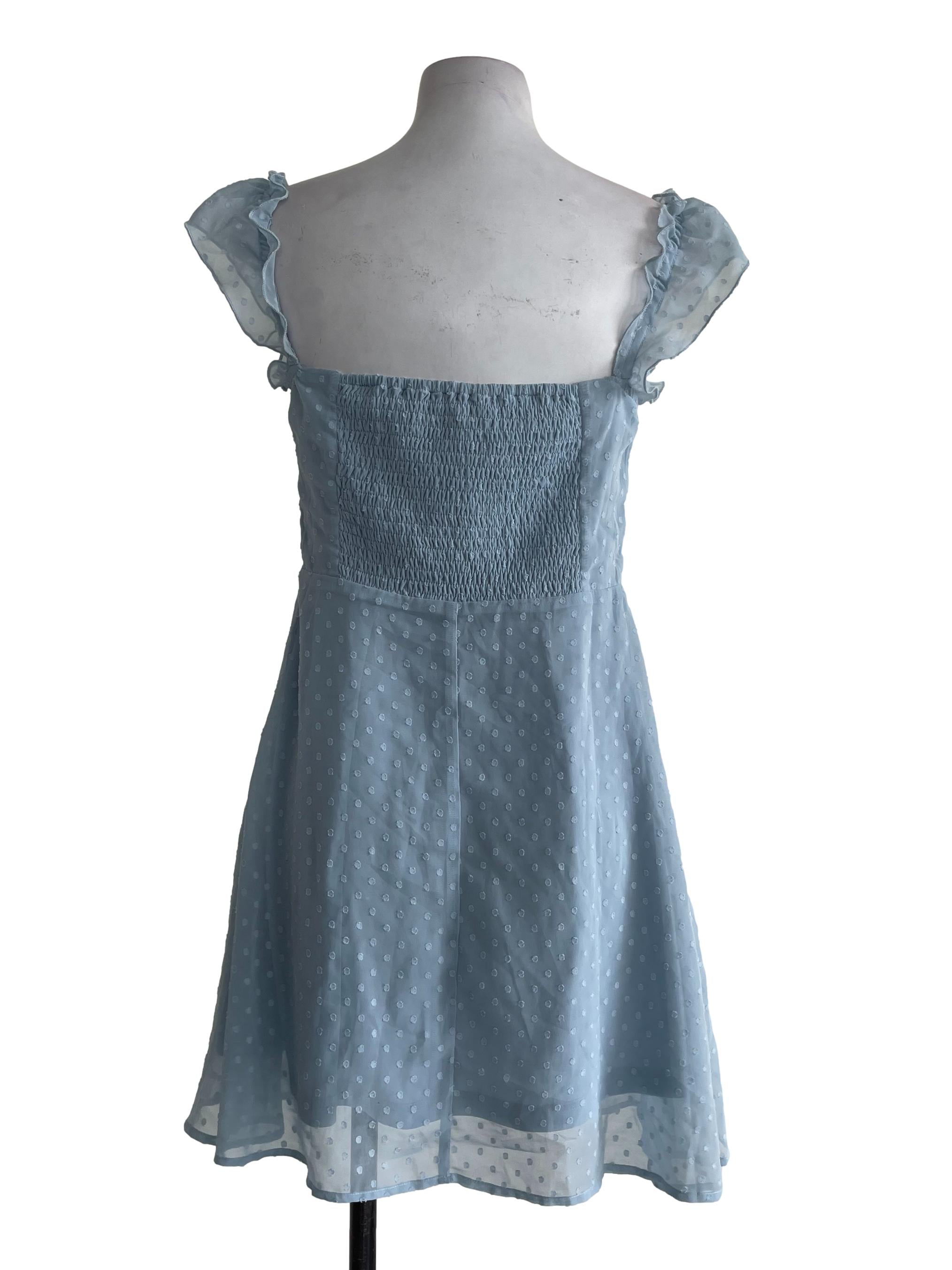 Baby Blue Polkadot Texture Dress