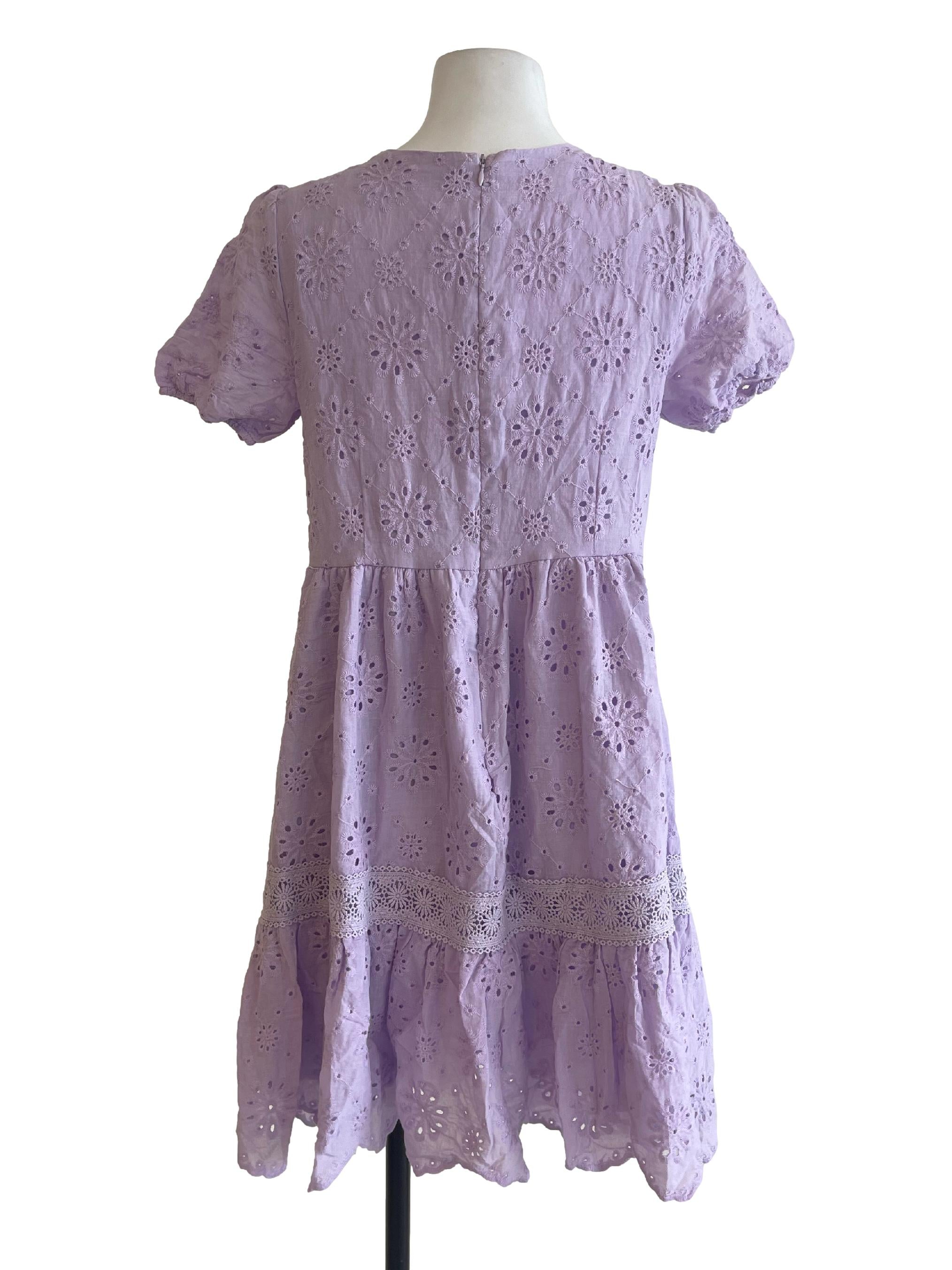 Lavender Cotton Eyelet Dress