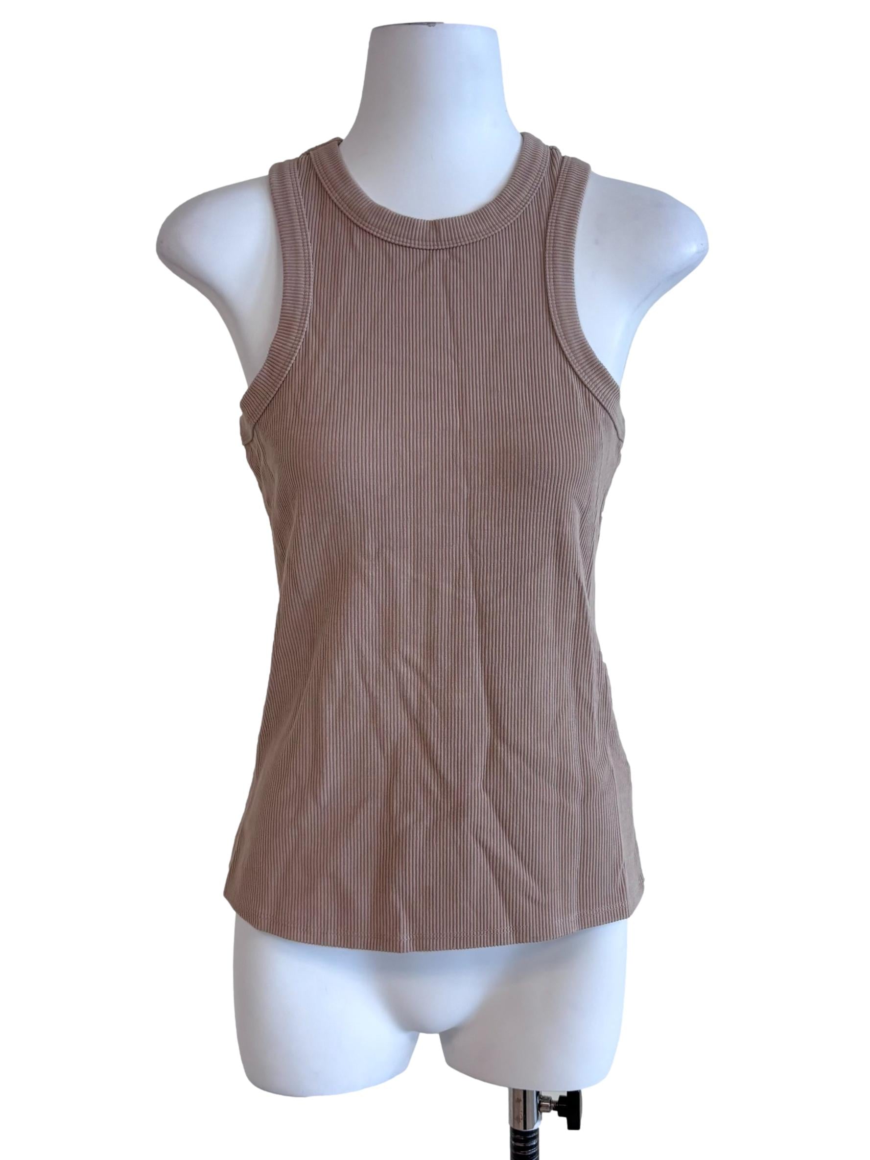 Brown Beige Tank Top